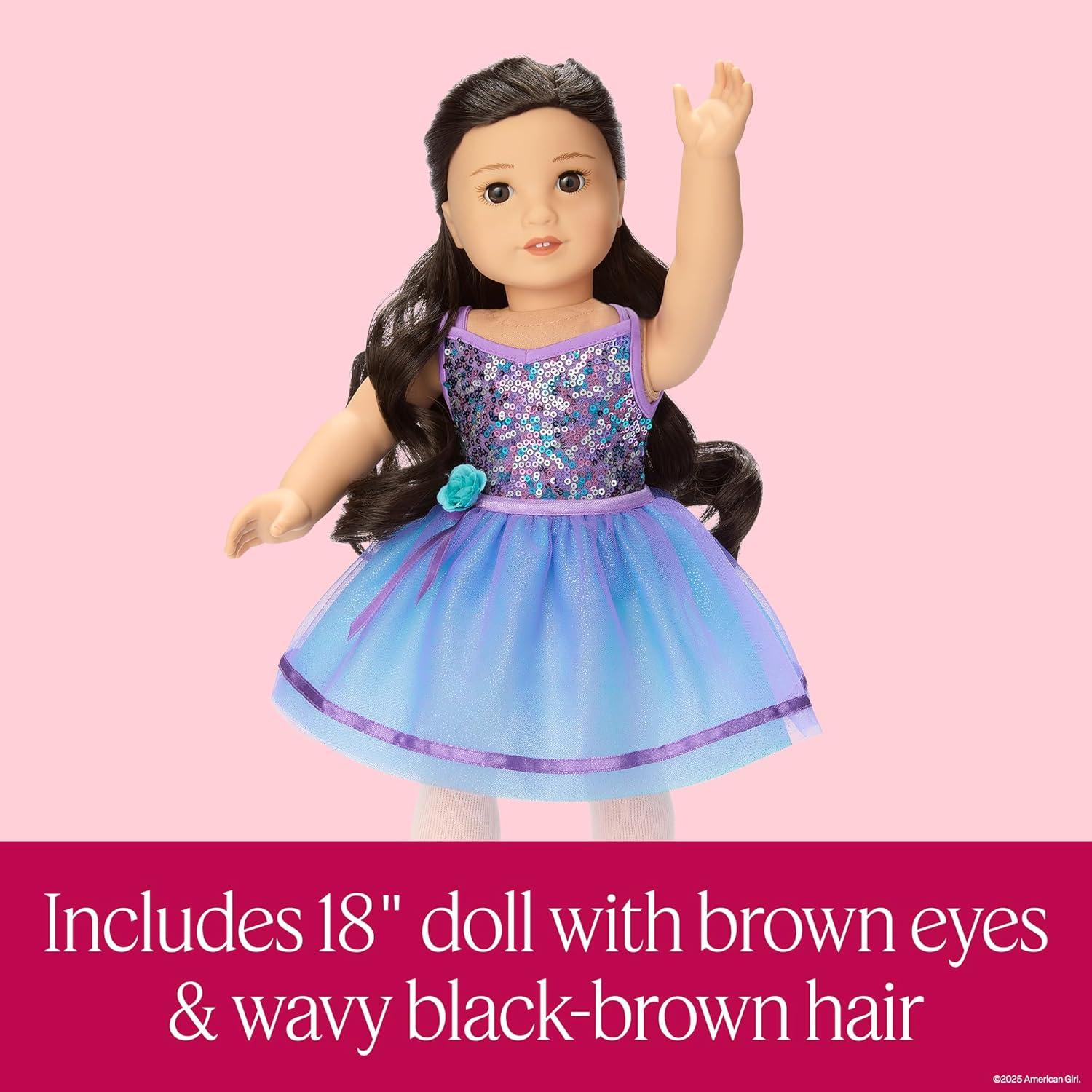imageAmerican Girl Truly Me 111 Doll ampamp Dance All Day Set with Brown Eyes Wavy BlackBrown Hair Light Skin Ages 6