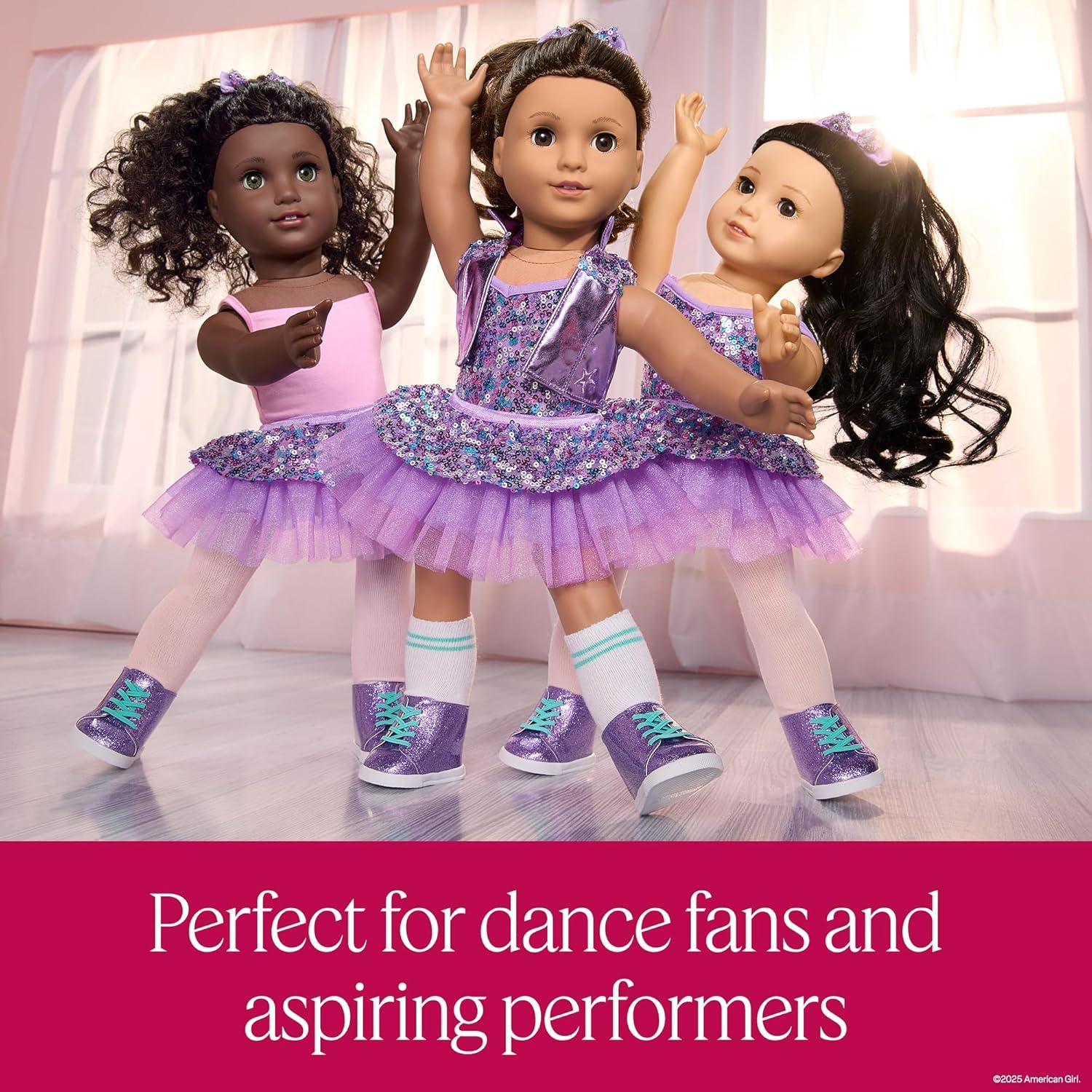 imageAmerican Girl Truly Me 111 Doll ampamp Dance All Day Set with Brown Eyes Wavy BlackBrown Hair Light Skin Ages 6