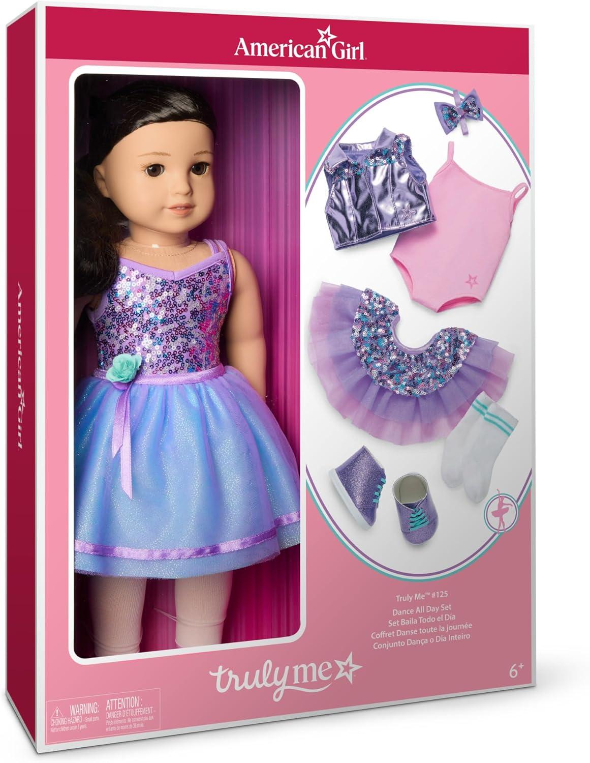 imageAmerican Girl Truly Me 111 Doll ampamp Dance All Day Set with Brown Eyes Wavy BlackBrown Hair Light Skin Ages 6