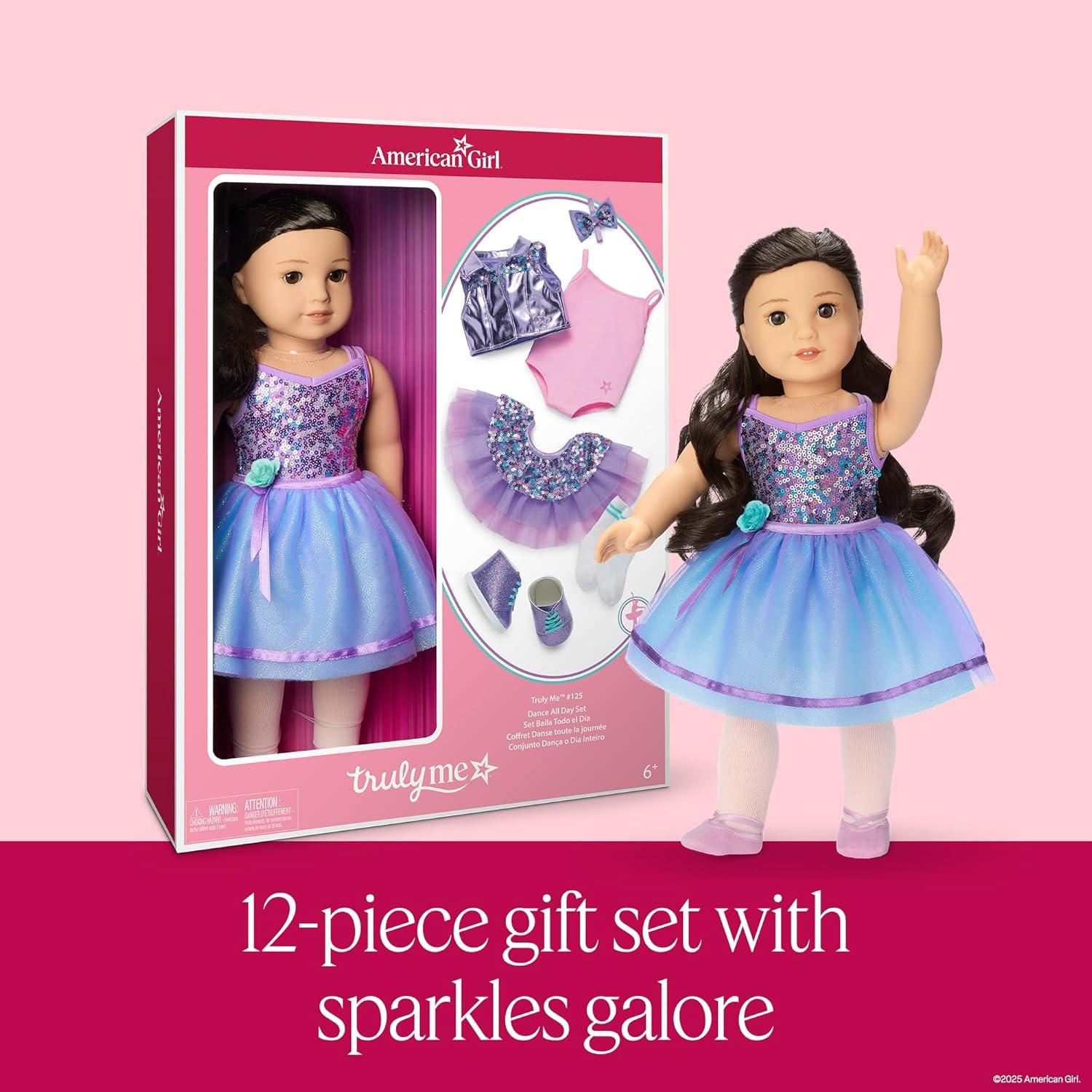 imageAmerican Girl Truly Me 111 Doll ampamp Dance All Day Set with Brown Eyes Wavy BlackBrown Hair Light Skin Ages 6