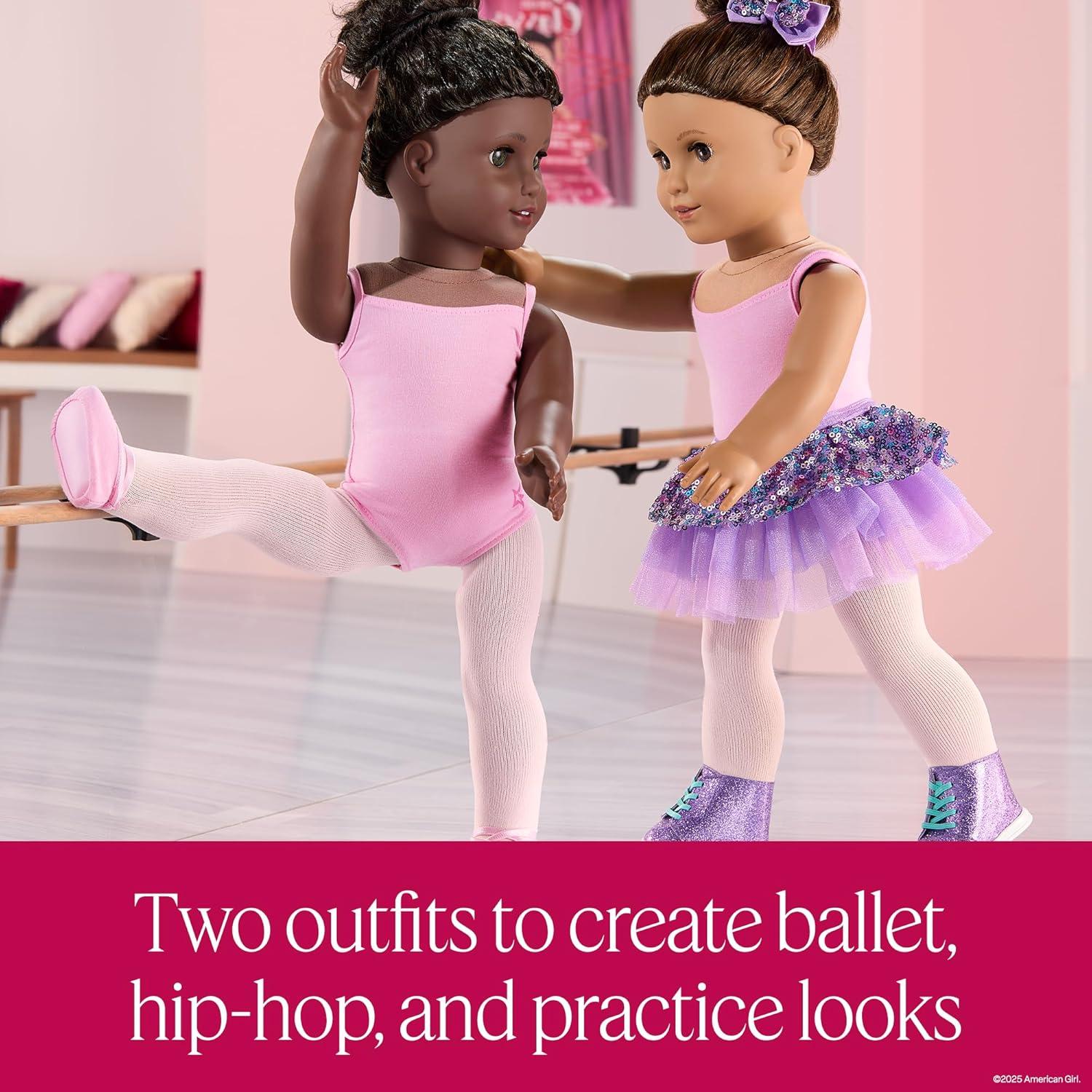 imageAmerican Girl Truly Me 117 Doll ampamp Dance All Day Set with Brown Eyes Wavy DarkBrown Hair Tan Skin Ages 6