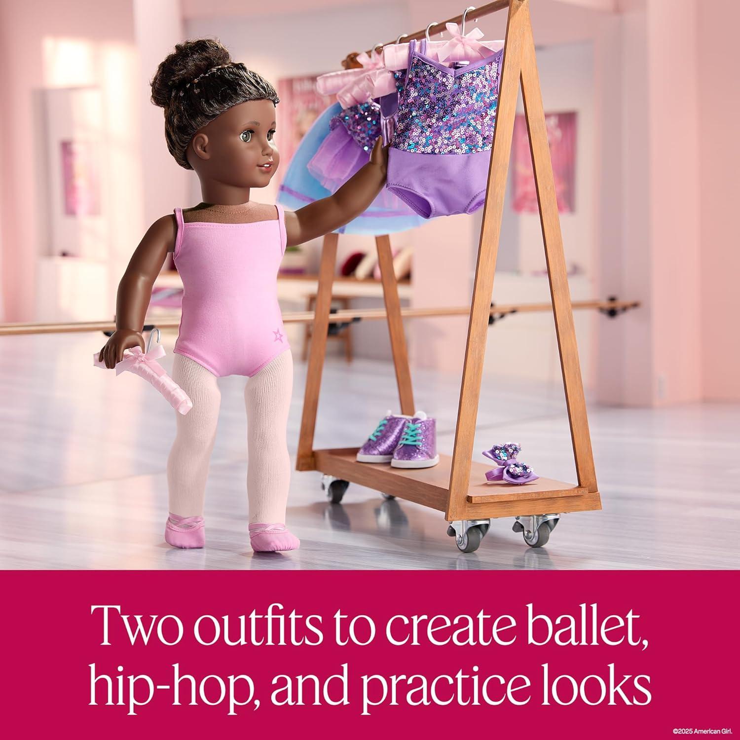 imageAmerican Girl Truly Me 127 Doll ampamp Dance All Day Set with Hazel Eyes Curly DarkBrown Hair Very Deep Skin Ages 6