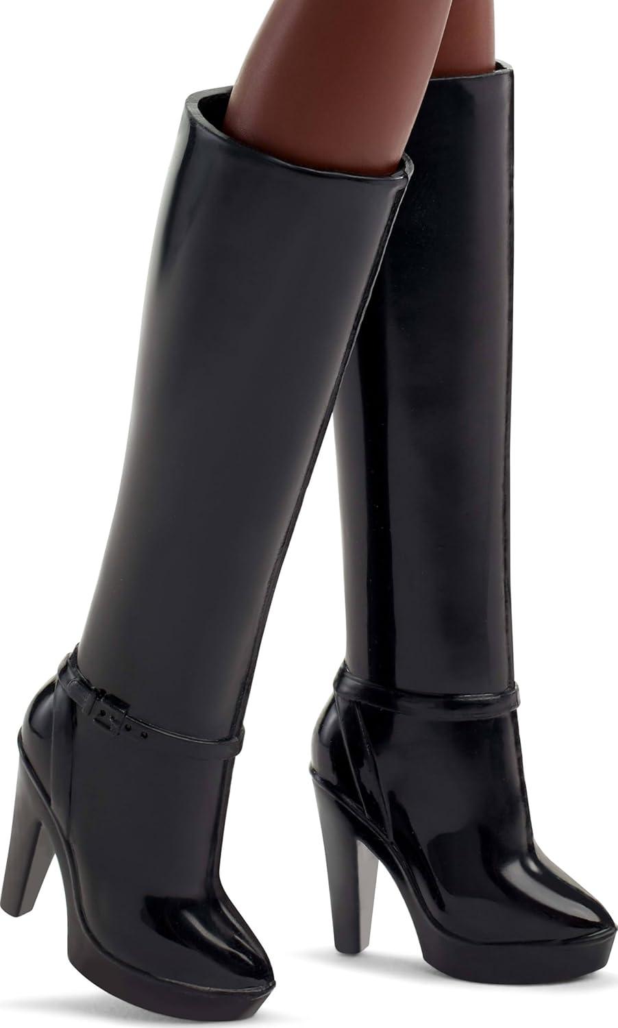 imageBarbie Basics Model 03 Collector Doll with Red Curly Hair Black Mini Dress ampamp Boots Universalfit Fashions Posable Tall Body ampamp Swappable Doll Head