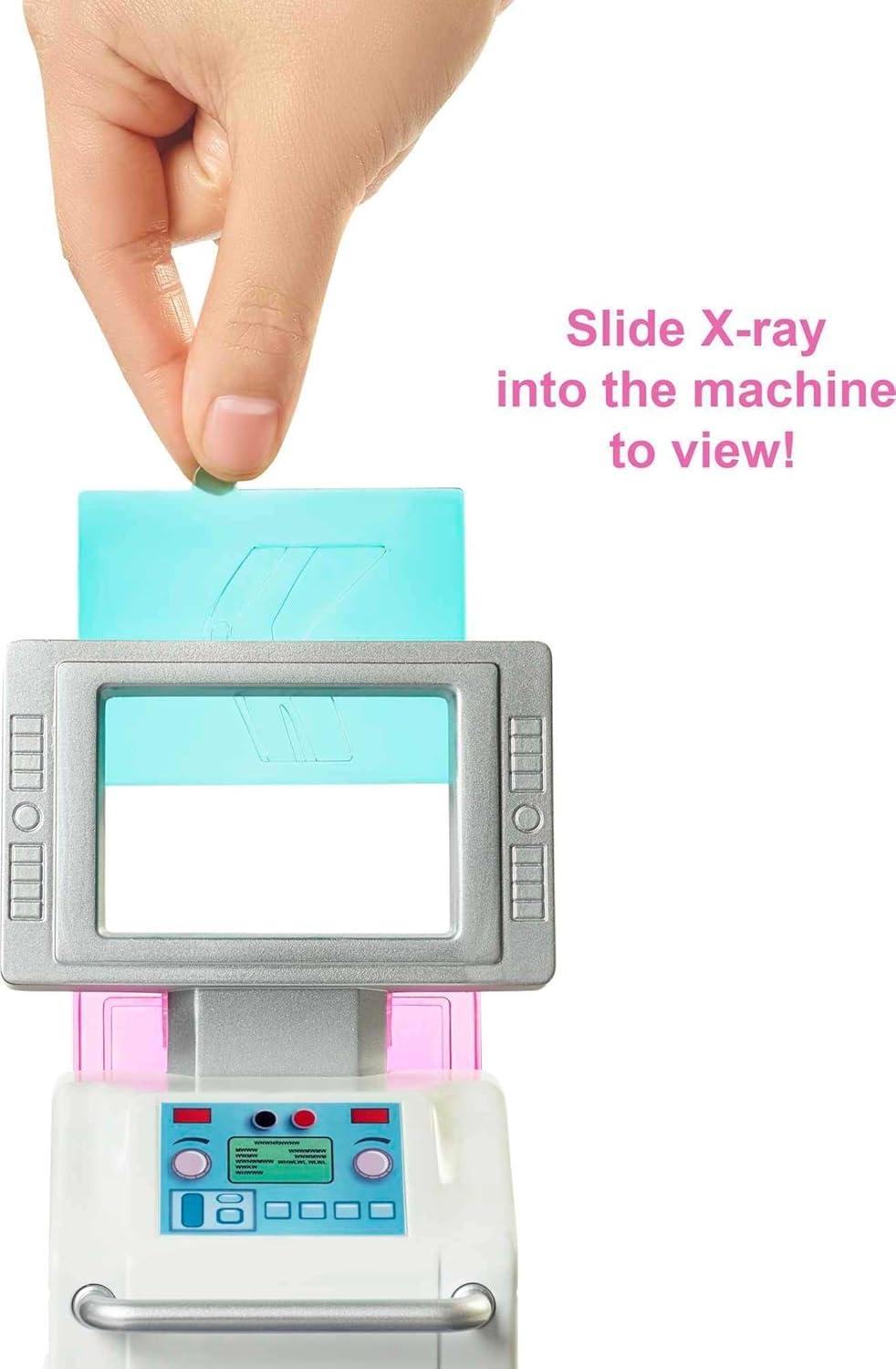 imageBarbie Fast Cast Clinic Playset Brunette Barbie Doctor Doll 30 Play Pieces 4 Play Areas Cast ampamp Bandage Making Medical ampamp Xray Stations Exam Table Gift Shop ampamp More Great Toy for 3 Years ampamp Up