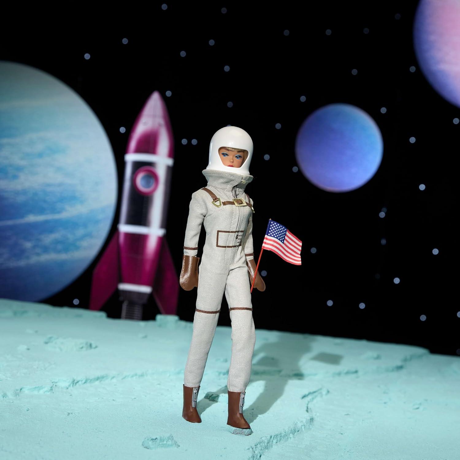 imageBarbie Miss Astronaut Doll Collectible with Silver Suit Space Boots ampamp Helmet Accessory 1965 Vintage Repro Amazon Exclusive
