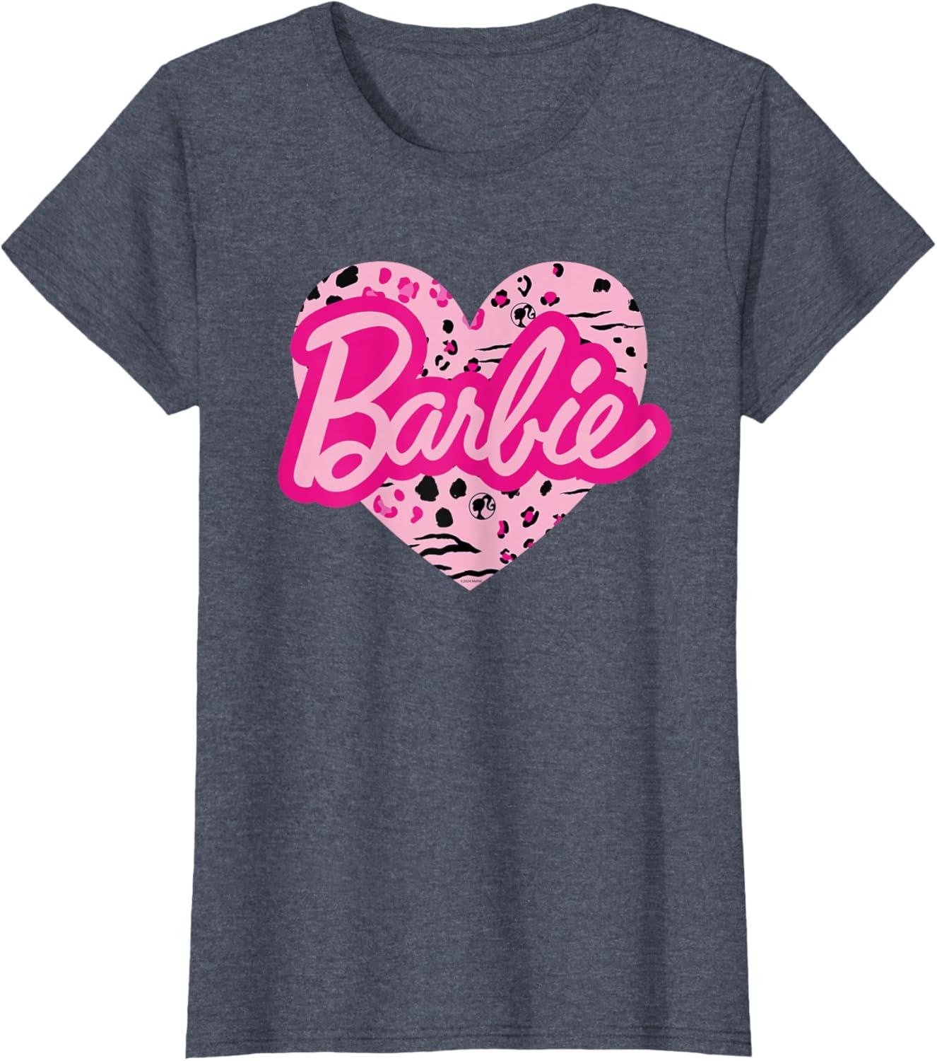 imageBarbie Patterned Heart Logo TShirtHeather Blue