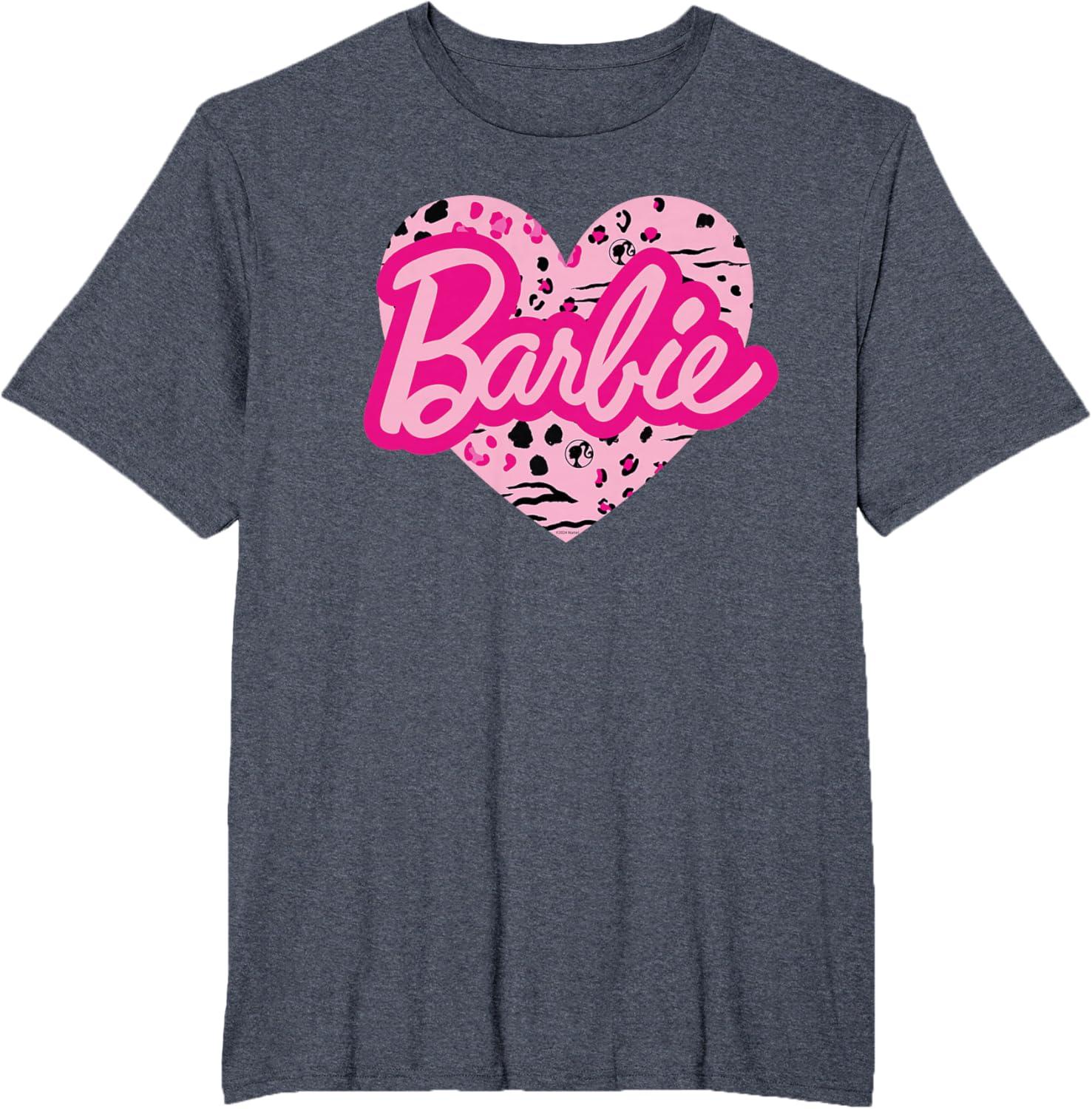 imageBarbie Patterned Heart Logo TShirtHeather Blue