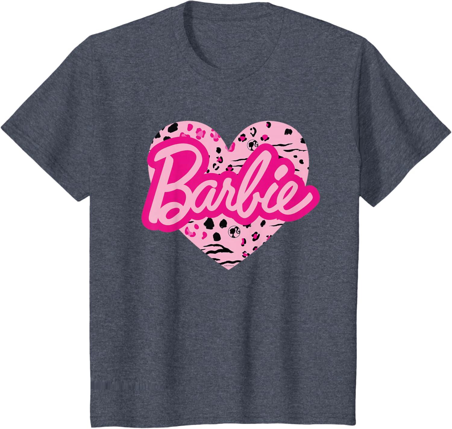 imageBarbie Patterned Heart Logo TShirtHeather Blue