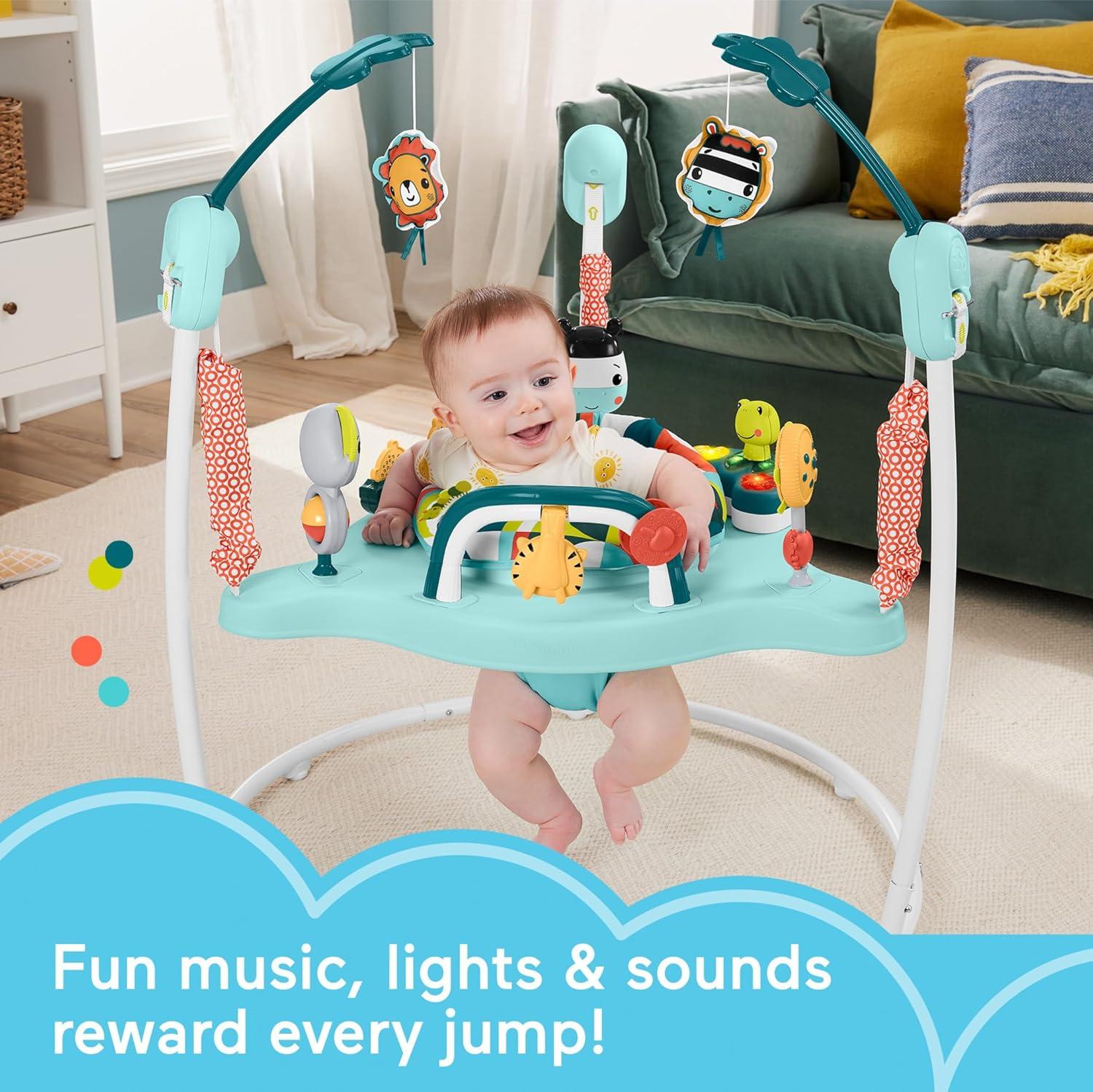 imageFisherPrice Baby Bouncer Colorful Corners Jumperoo Activity Center with Music Lights Sounds ampamp Developmental ToysColorful Jumperoo