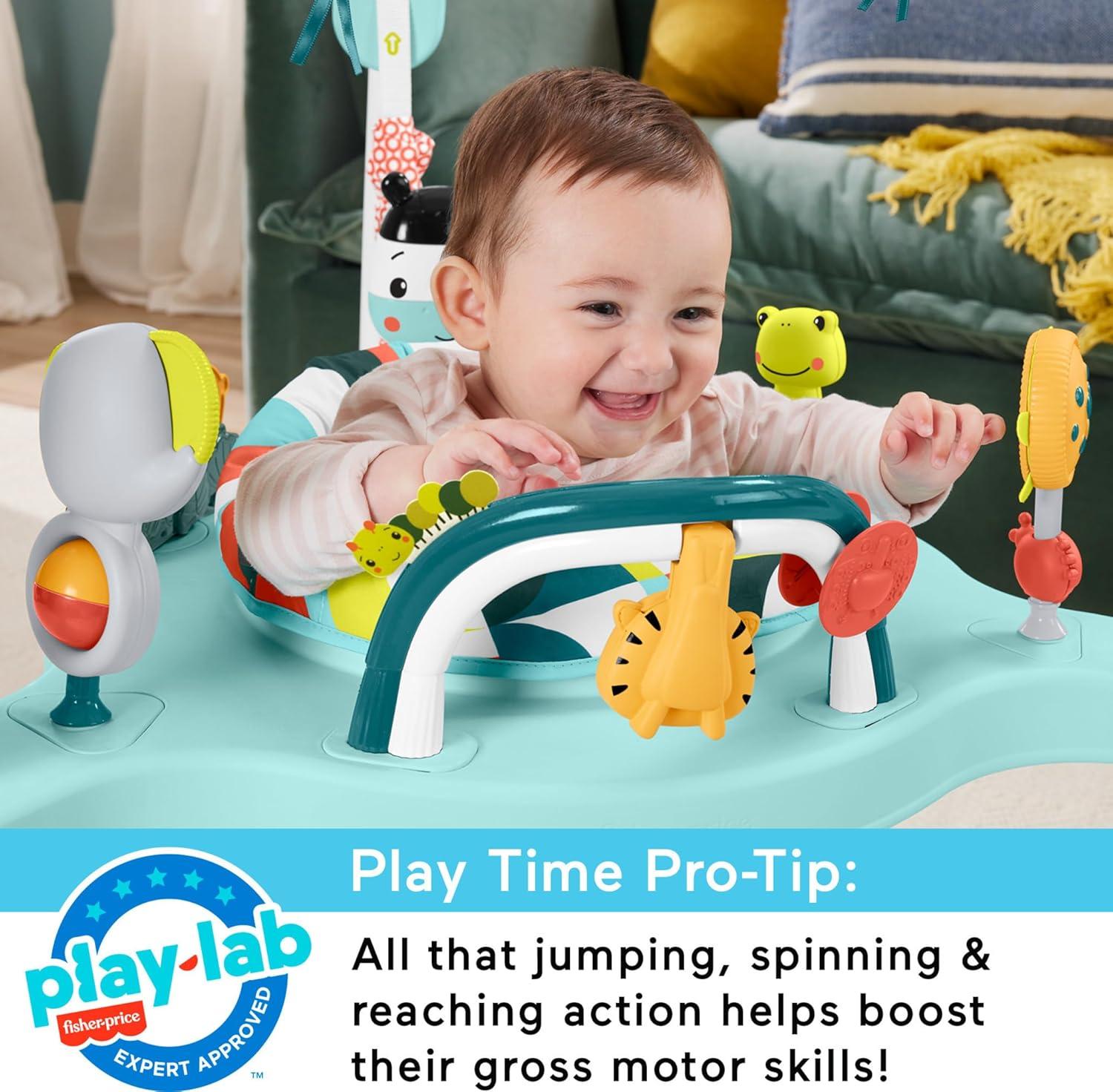 imageFisherPrice Baby Bouncer Colorful Corners Jumperoo Activity Center with Music Lights Sounds ampamp Developmental ToysColorful Jumperoo