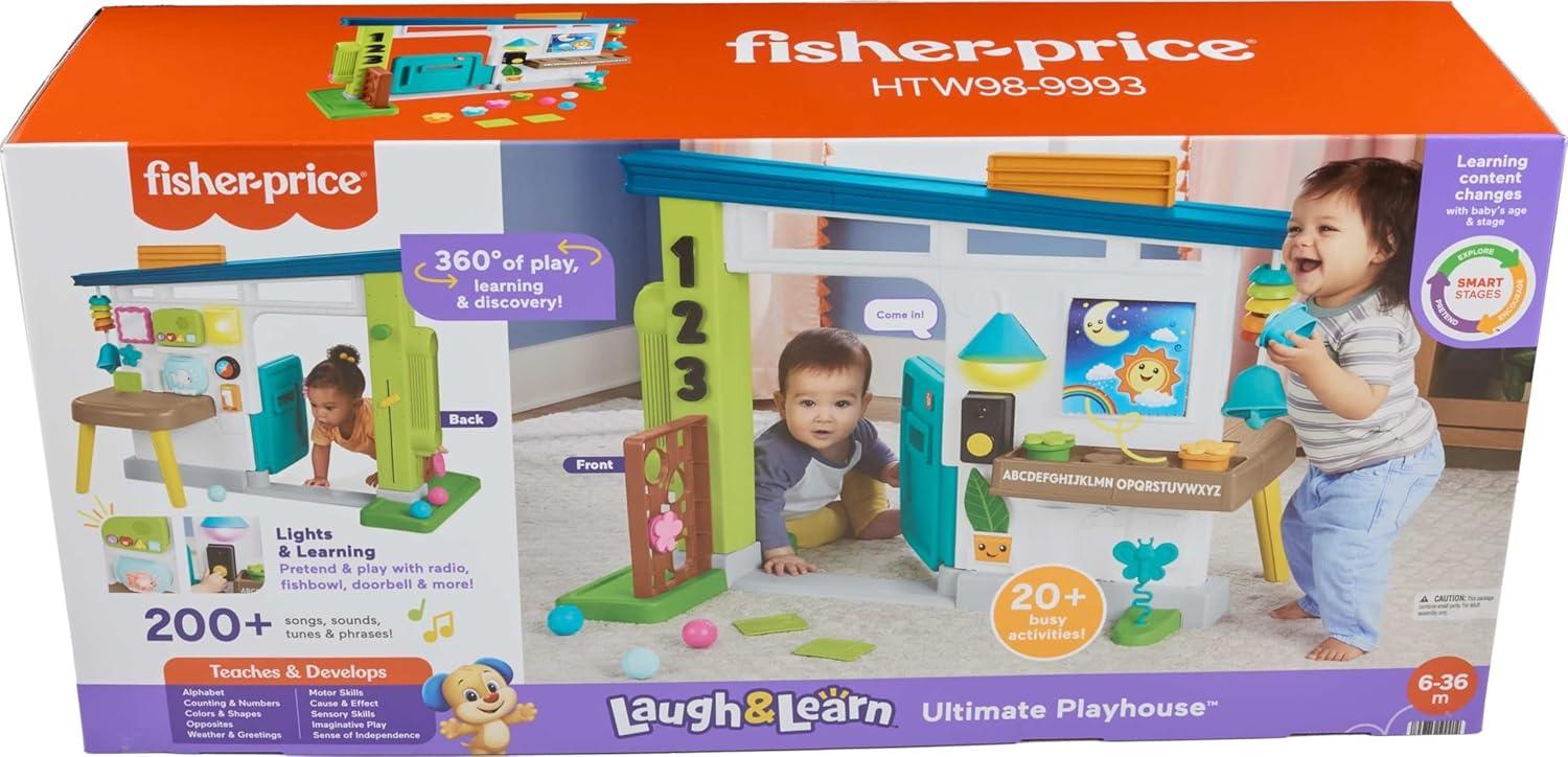 imageFisherPrice Baby Learning Toy Laugh ampamp Learn Ultimate Playhouse with Smart Stages ampamp 9 Pretend Play Accessories Infants ampamp Toddlers Ages 6 Months