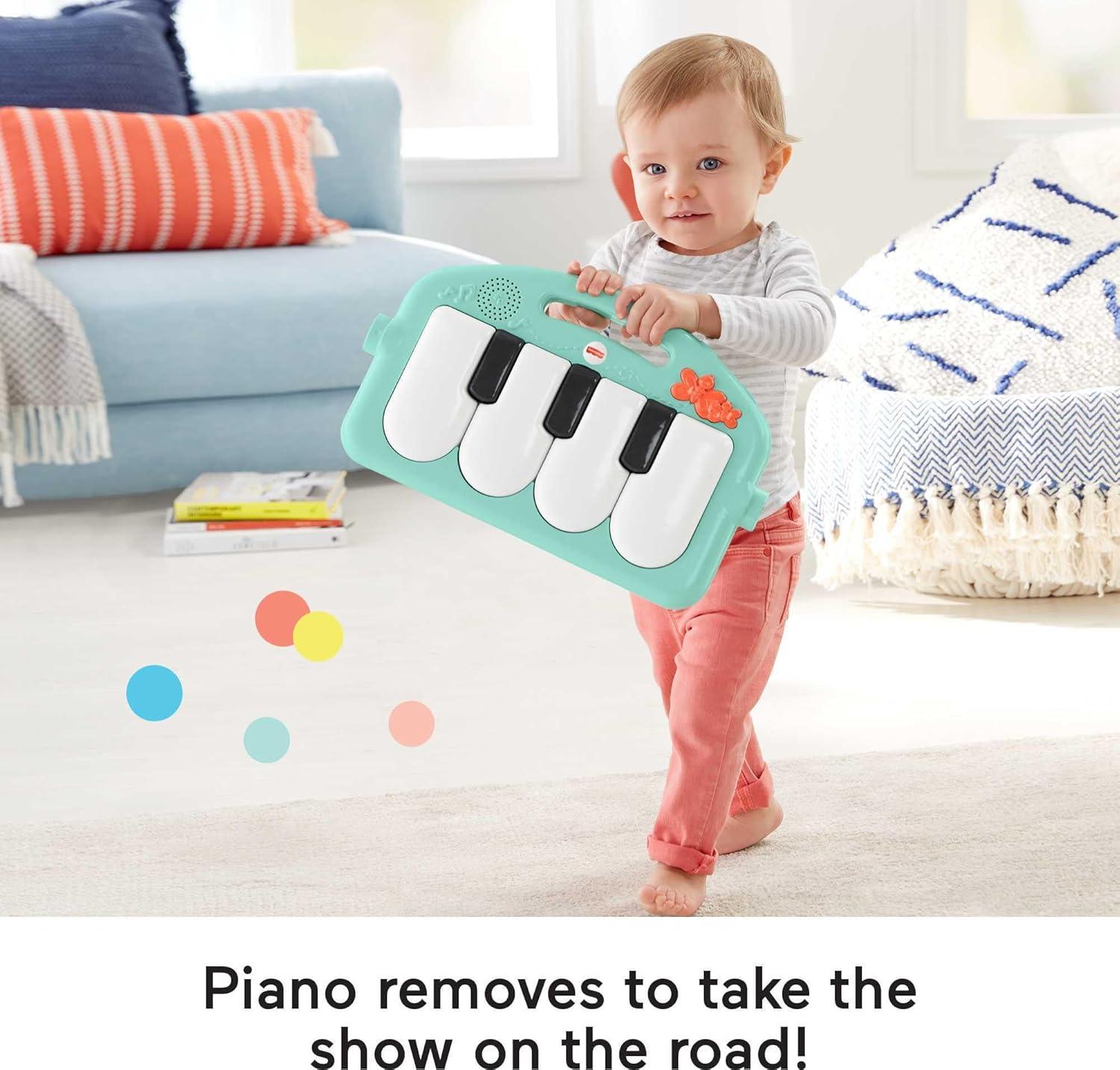 imageFisherPrice Baby Playmat Kick ampamp Play Piano Gym with Musical and Sensory Toys for Newborn to Toddler Navy FawnMulticolors