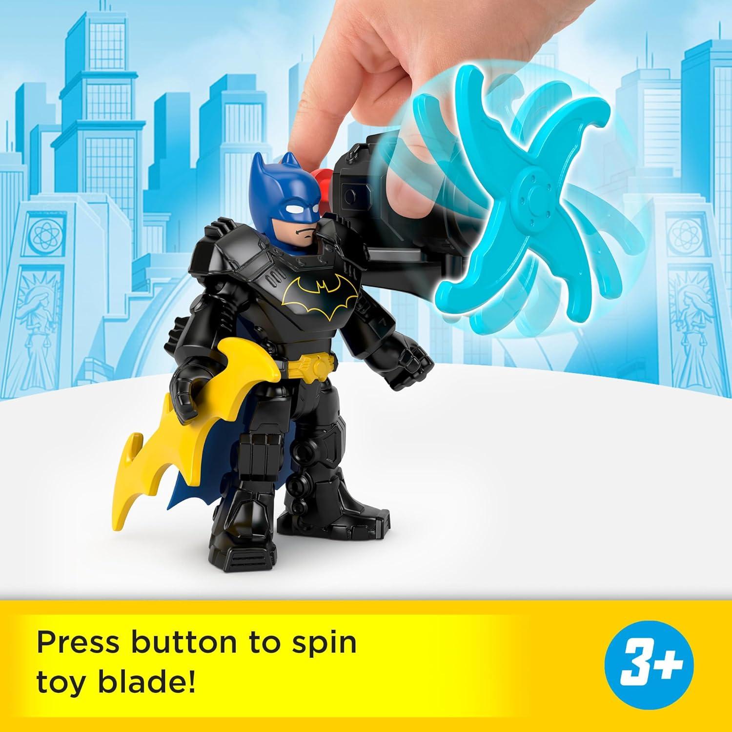 imageFisherPrice Imaginext DC Super Friends Metal Force Action Figure ampamp Accessories Set Includes 3inch Batman with Spinning Blade