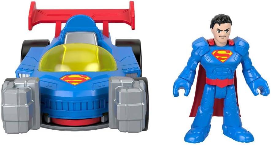imageFisherPrice Imaginext DC Super Friends Metal Force Supermobile Toy Car 3inch Superman Action Figure ampamp Accessories Set Includes Launcher ampamp 2 Discs