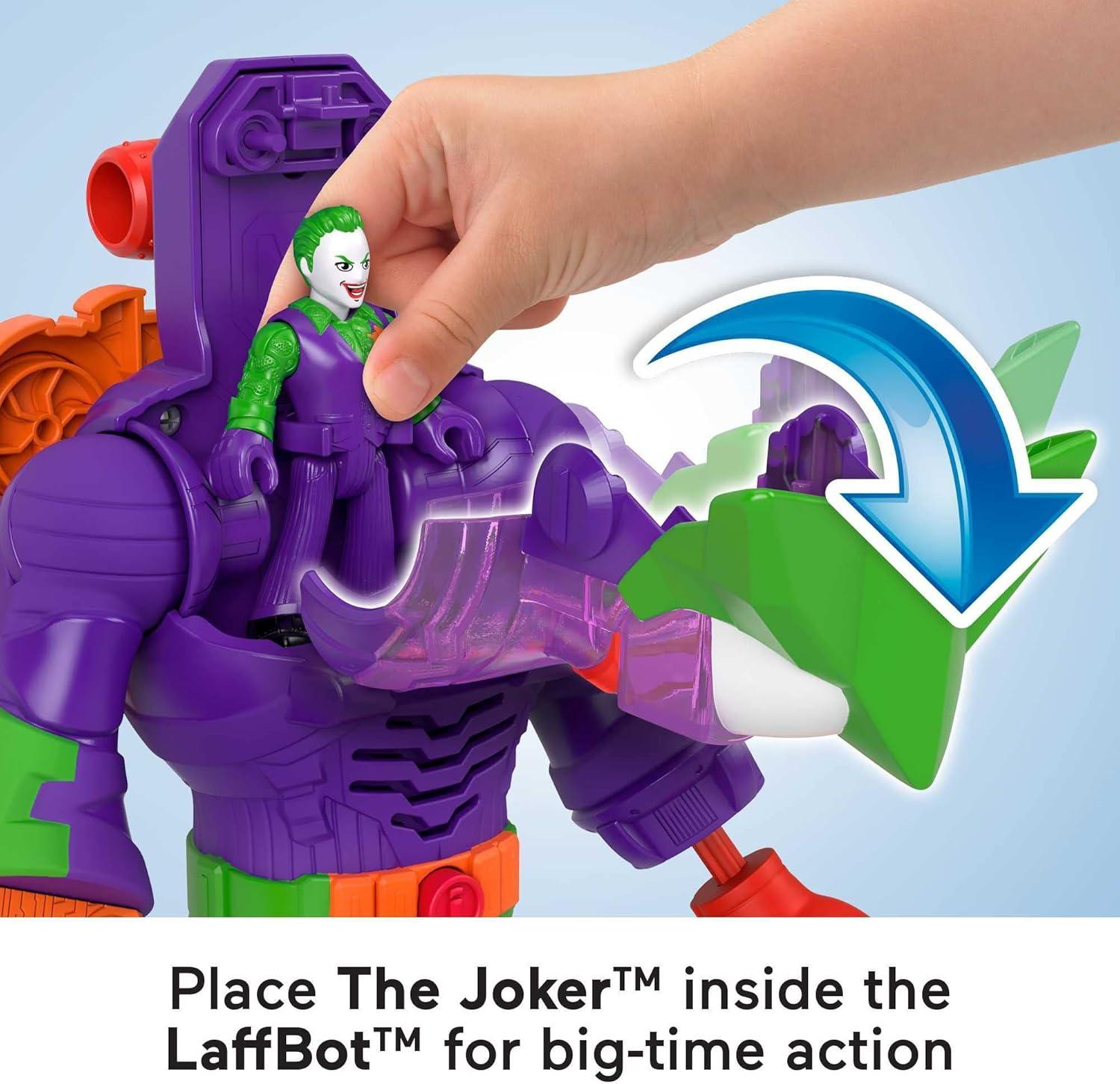 imageFisherPrice Imaginext DC Super Friends Robot Toy The Joker Insider ampamp LaffBot 12Inch with Lights Sounds ampamp Figure for Kids Ages 3 YearsGreen