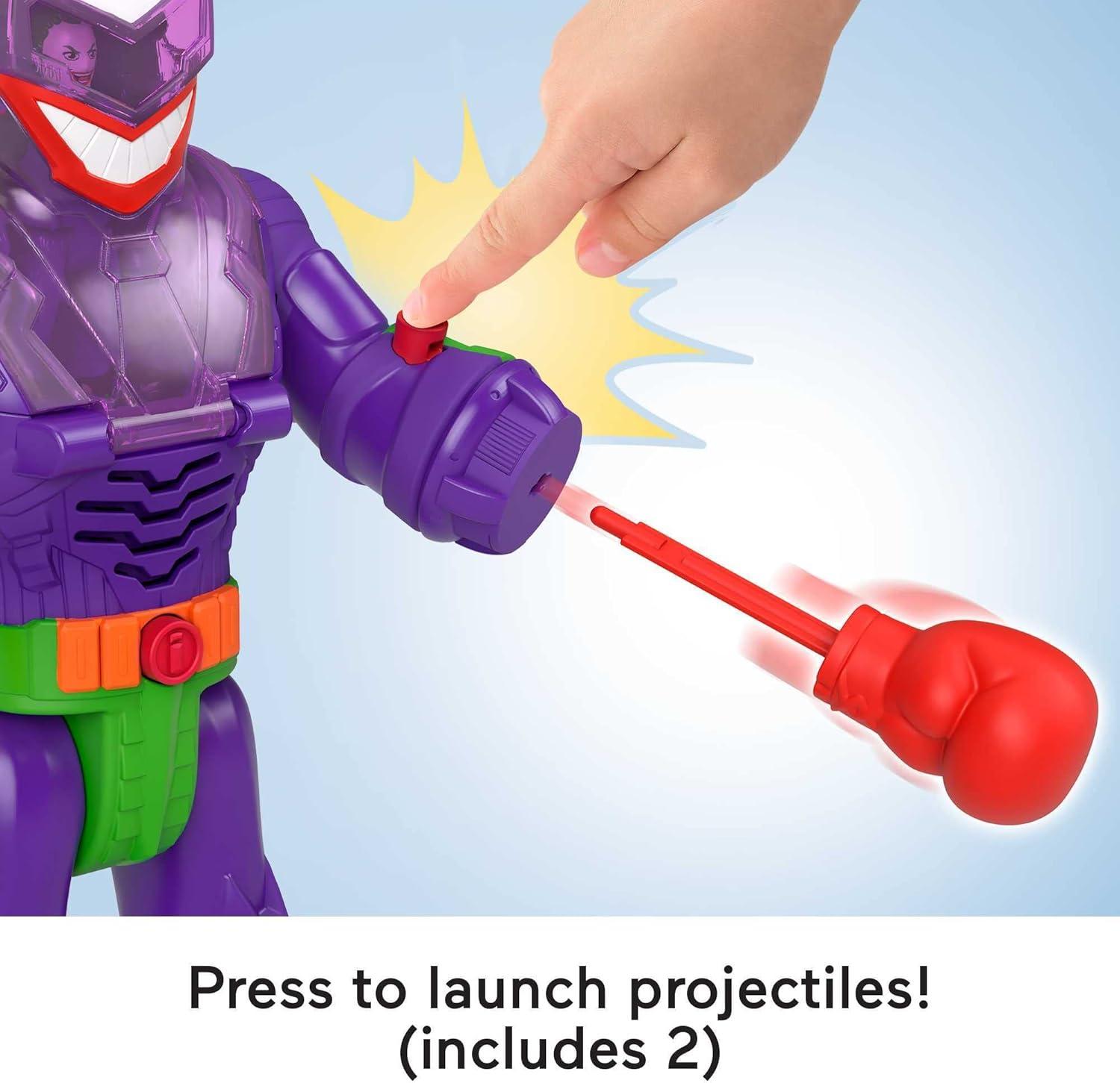 imageFisherPrice Imaginext DC Super Friends Robot Toy The Joker Insider ampamp LaffBot 12Inch with Lights Sounds ampamp Figure for Kids Ages 3 YearsGreen