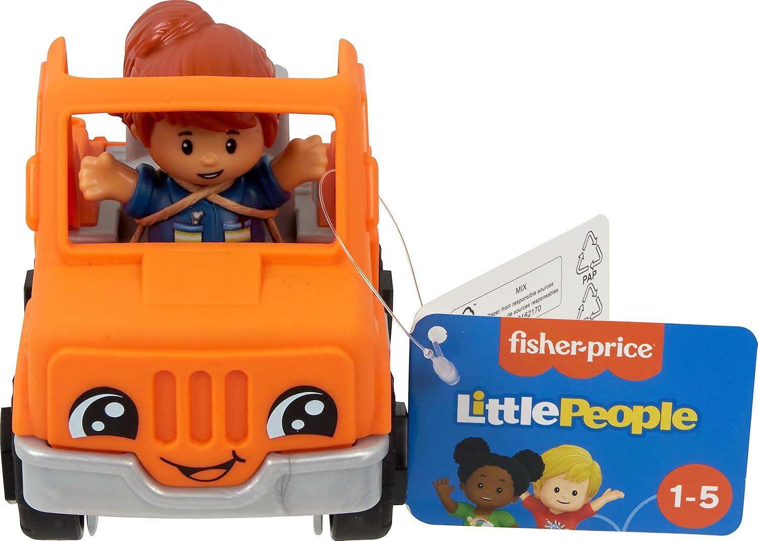 imageFisherPrice Little People Toddler Toy Help and Go Tow Truck and Figure for Pretend Play Kids Ages 1 Years