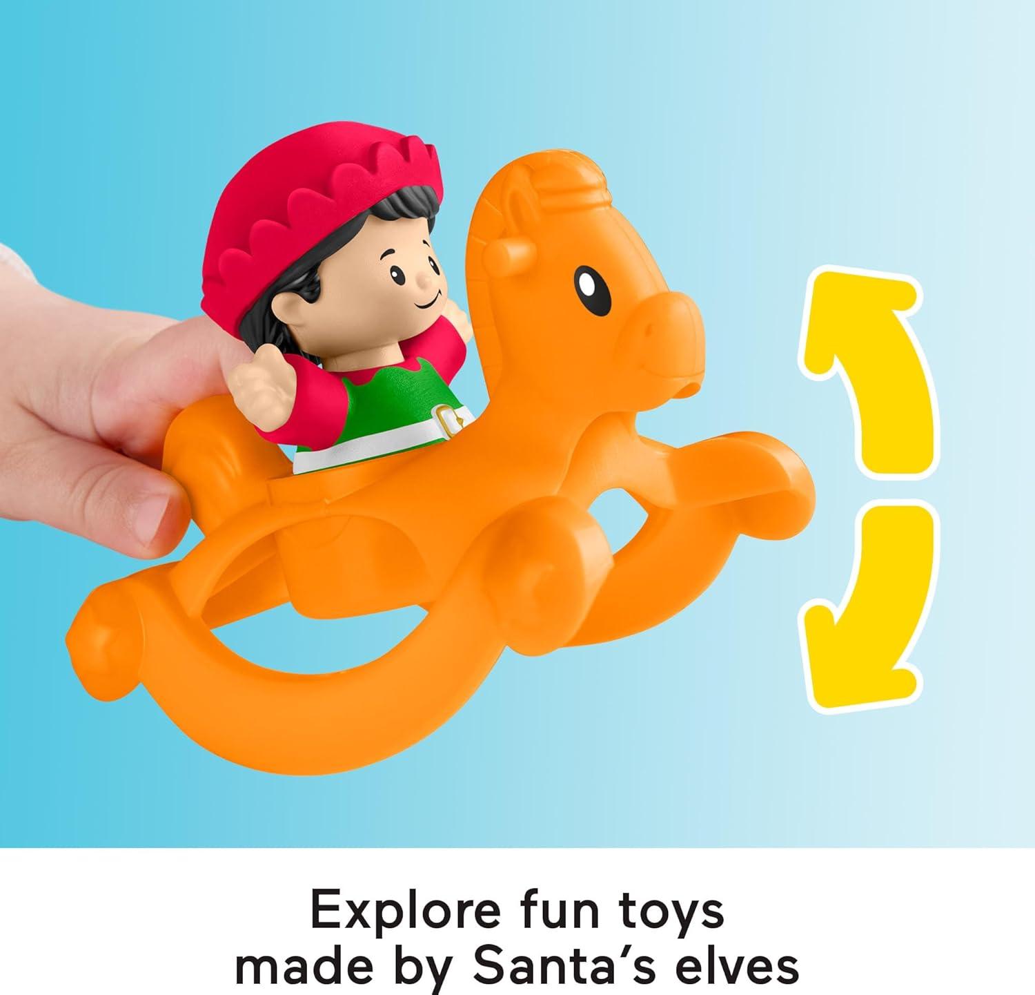 imageFisherPrice Little People Toddler Toys Christmas Wonderland Toy Set with Santa Elf ampamp Reindeer Figures for Ages 1 Years