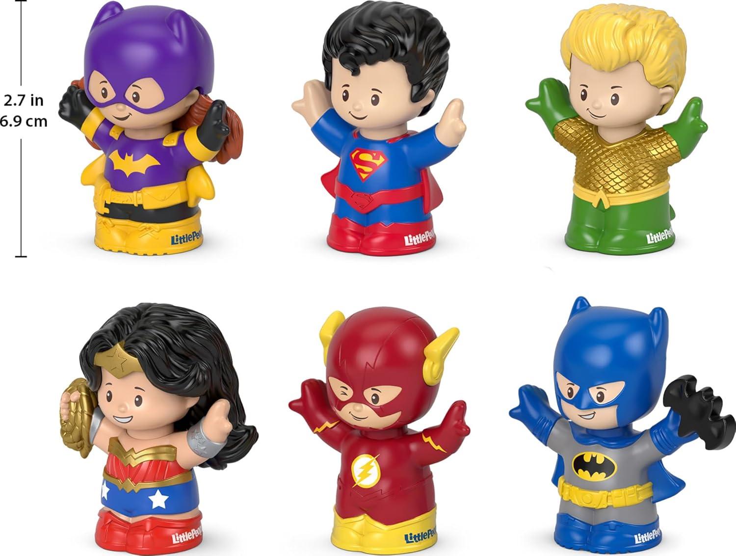 imageFisherPrice Little People Toddler Toys DC Super Friends CrimeFighting Figure Pack Set of 6 Characters for Pretend Play Ages 18 Months Amazon Exclusive