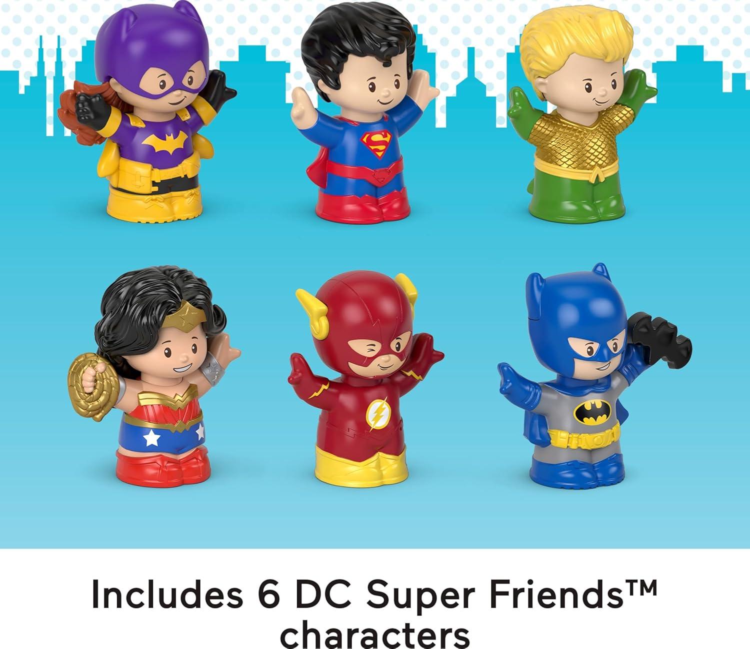 imageFisherPrice Little People Toddler Toys DC Super Friends CrimeFighting Figure Pack Set of 6 Characters for Pretend Play Ages 18 Months Amazon Exclusive