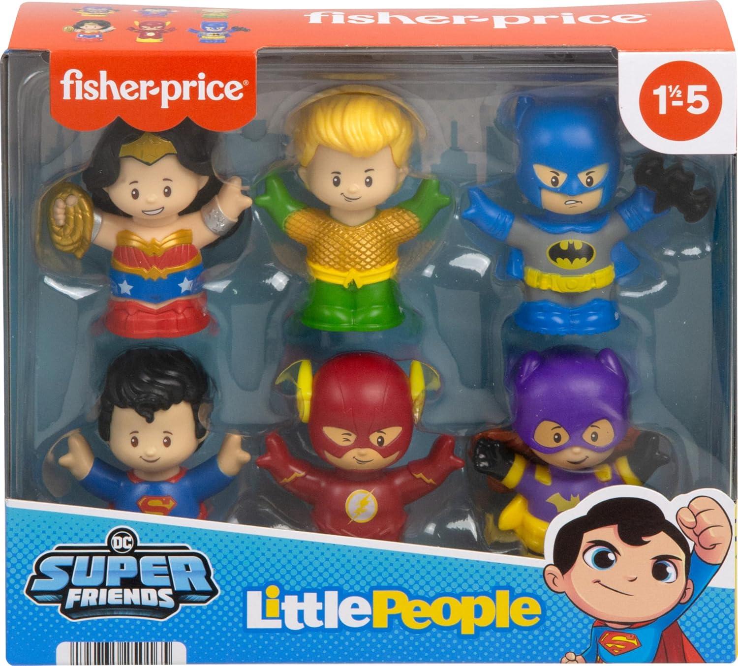 imageFisherPrice Little People Toddler Toys DC Super Friends CrimeFighting Figure Pack Set of 6 Characters for Pretend Play Ages 18 Months Amazon Exclusive