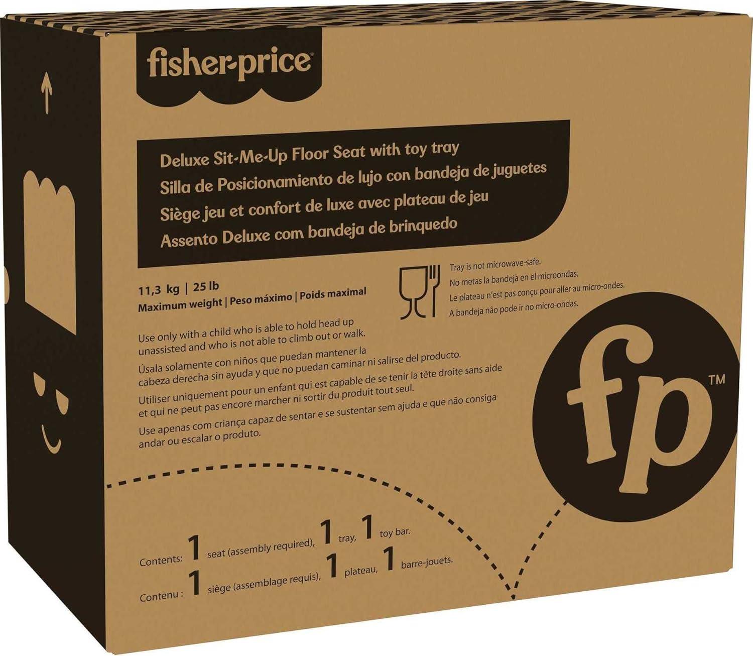 imageFisherPrice Portable Baby Chair Deluxe SitMeUp Floor Seat with Snack Tray Newborn Activity Toys ampamp Rainbow Sprinkles Washable Pad