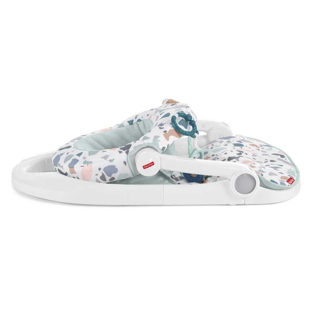 imageFisherPrice Portable Baby Chair SitMeUp Floor Seat With Developmental Toys ampamp Machine Washable Seat Pad Pacific Pebble1 Count Pack of 1