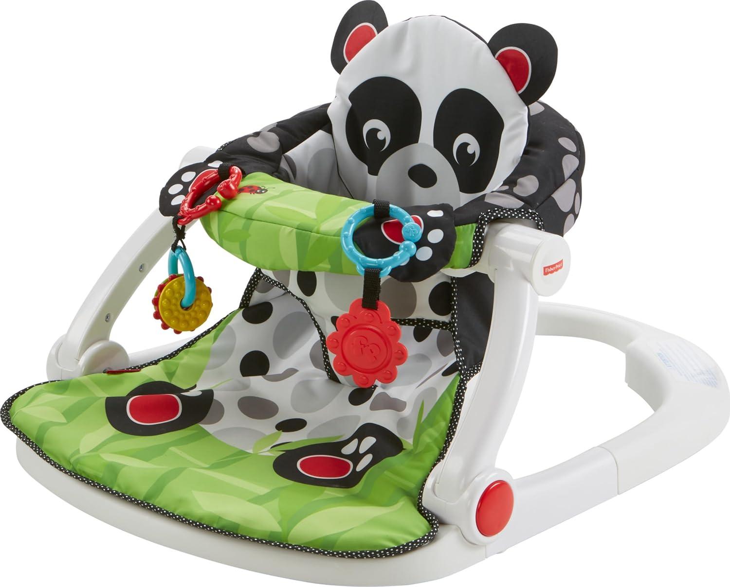 imageFisherPrice Portable Baby Chair SitMeUp Floor Seat With Developmental Toys ampamp Machine Washable Seat Pad Pacific Pebble1 Count Pack of 1