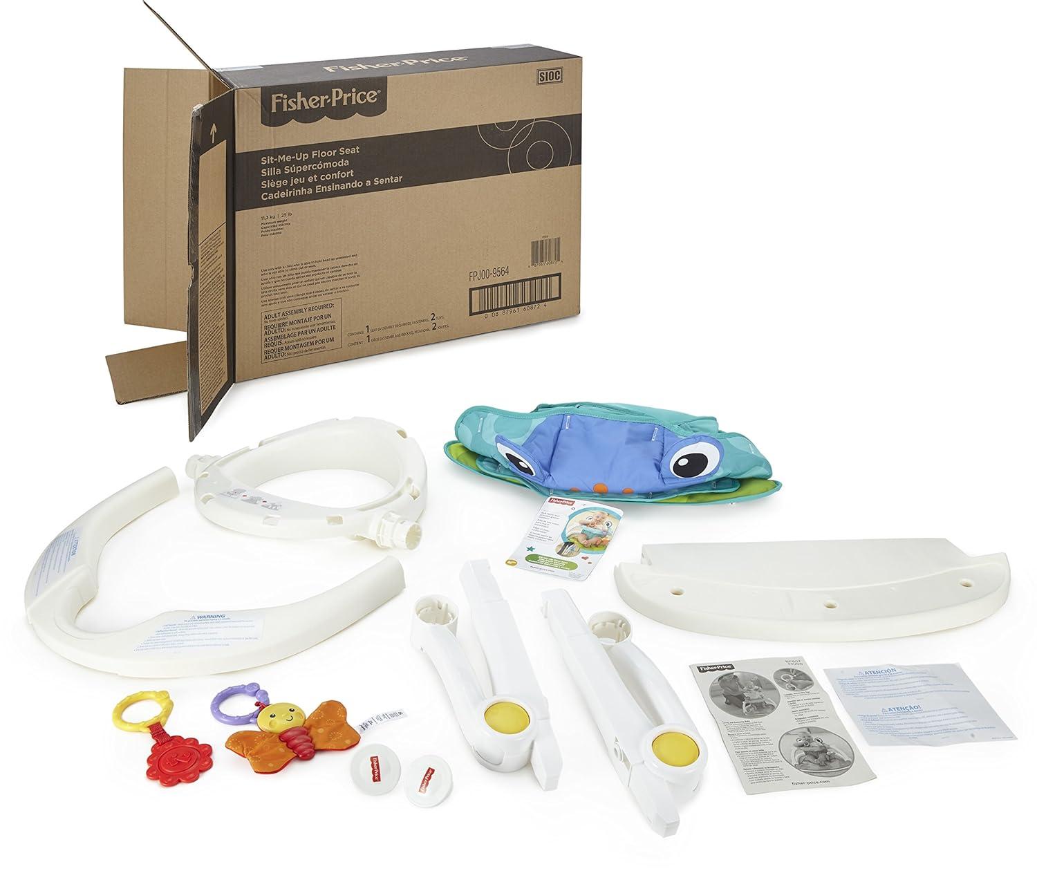 imageFisherPrice Portable Baby Chair SitMeUp Floor Seat With Developmental Toys ampamp Machine Washable Seat Pad Pacific Pebble1 Count Pack of 1