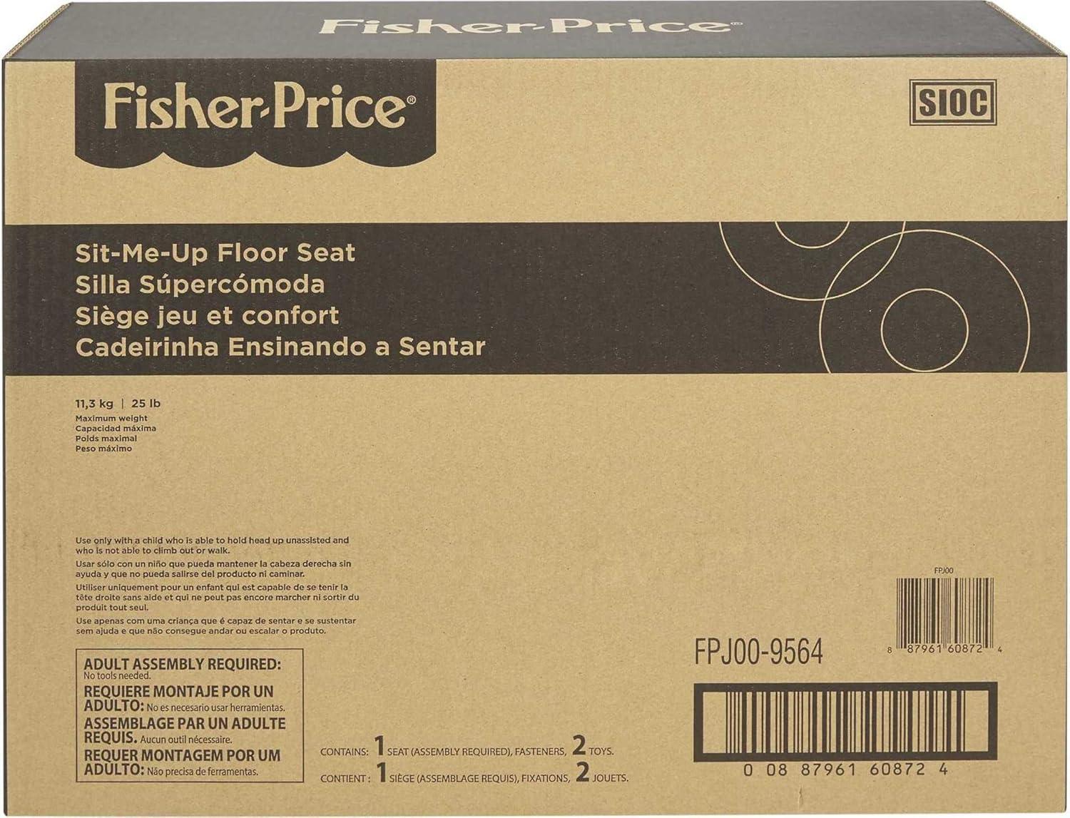 imageFisherPrice Portable Baby Chair SitMeUp Floor Seat With Developmental Toys ampamp Machine Washable Seat Pad Pacific Pebble1 Count Pack of 1