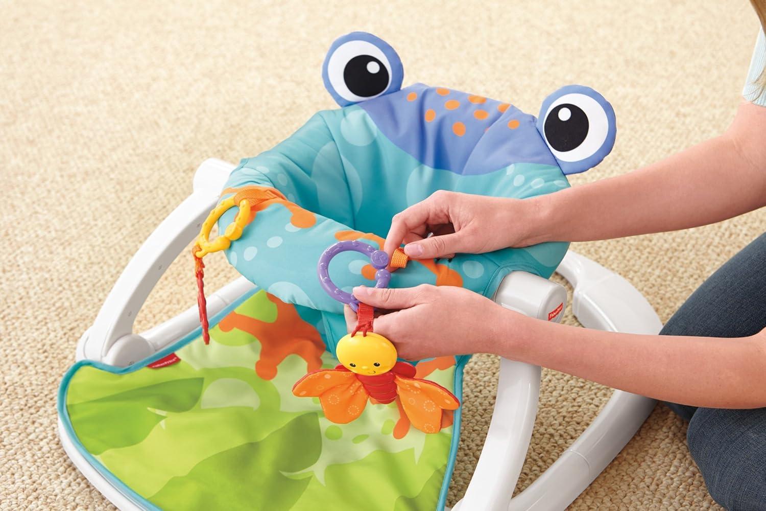 imageFisherPrice Portable Baby Chair SitMeUp Floor Seat With Developmental Toys ampamp Machine Washable Seat Pad Pacific Pebble1 Count Pack of 1