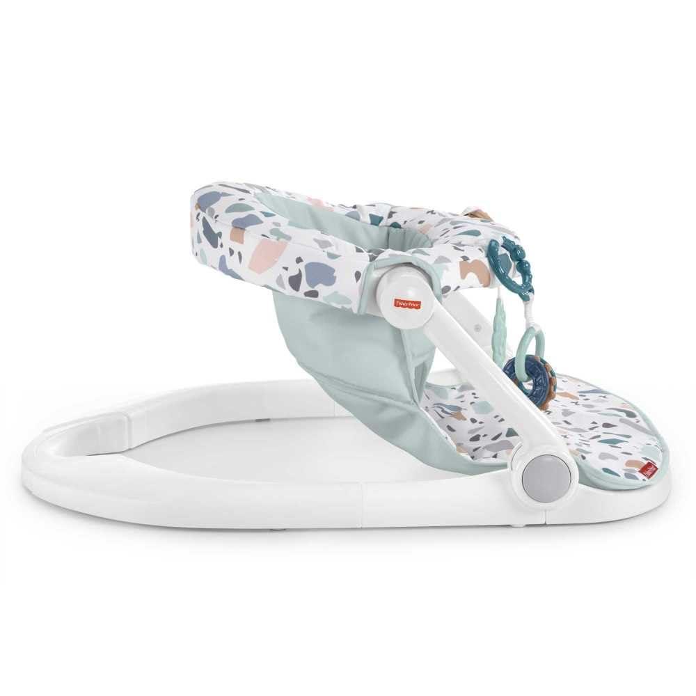 imageFisherPrice Portable Baby Chair SitMeUp Floor Seat With Developmental Toys ampamp Machine Washable Seat Pad Pacific Pebble1 Count Pack of 1