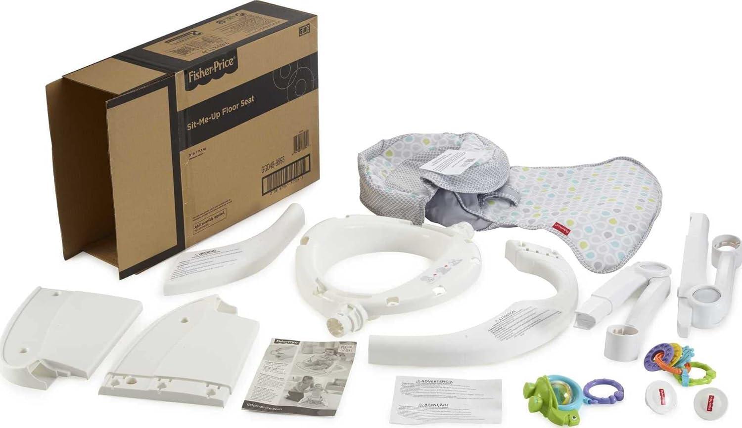 imageFisherPrice Portable Baby Chair SitMeUp Floor Seat With Developmental Toys ampamp Machine Washable Seat Pad Pacific Pebble1 Count Pack of 1