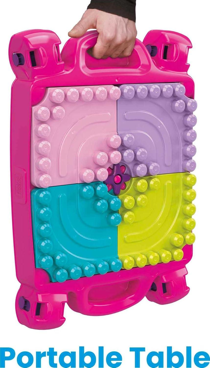 imageMEGA BLOKS First Builders Toddler Blocks Toy Build n Learn Portable Activity Table with 30 Pieces and BuiltIn Storage Pink Kids Ages 1 Years Amazon ExclusiveMulticolor