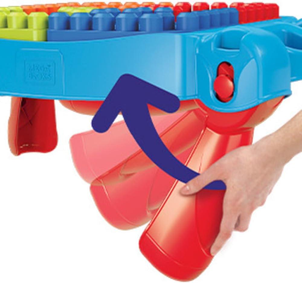 imageMEGA BLOKS First Builders Toddler Blocks Toy Build n Learn Portable Activity Table with 30 Pieces and Builtin Storage Blue Kids Ages 1 Years Amazon Exclusive
