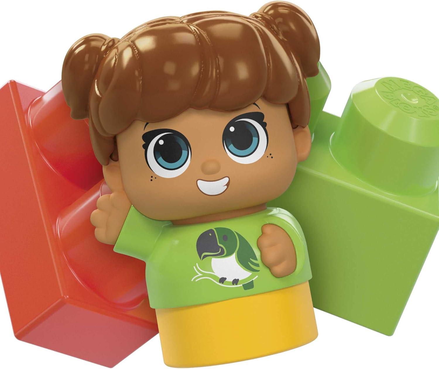 imageMEGA BLOKS FisherPrice Toddler Blocks Toy Set Build n Tumble Activity Table with 25 Pieces and Storage 1 Figure Blue Ages 1 YearsBuild N Tumble Table