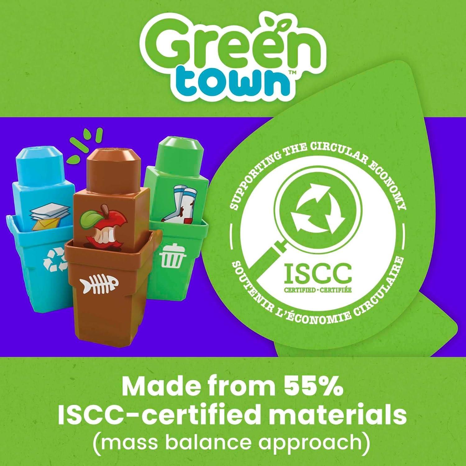 imageMEGA BLOKS FisherPrice Toddler Blocks Toy Set Green Town Build n Learn Eco House with 88 Pieces 4 Figures Ages 1 YearsSort Recycle Squad