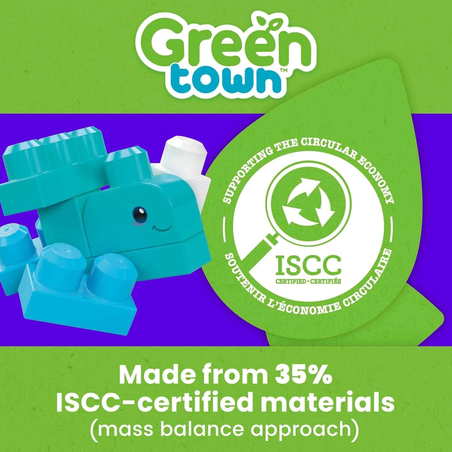 imageMEGA BLOKS FisherPrice Toddler Building Blocks Toy Set Green Town Ocean Time Clean Up with 70 Pieces 3 Figures Ages 1 Years