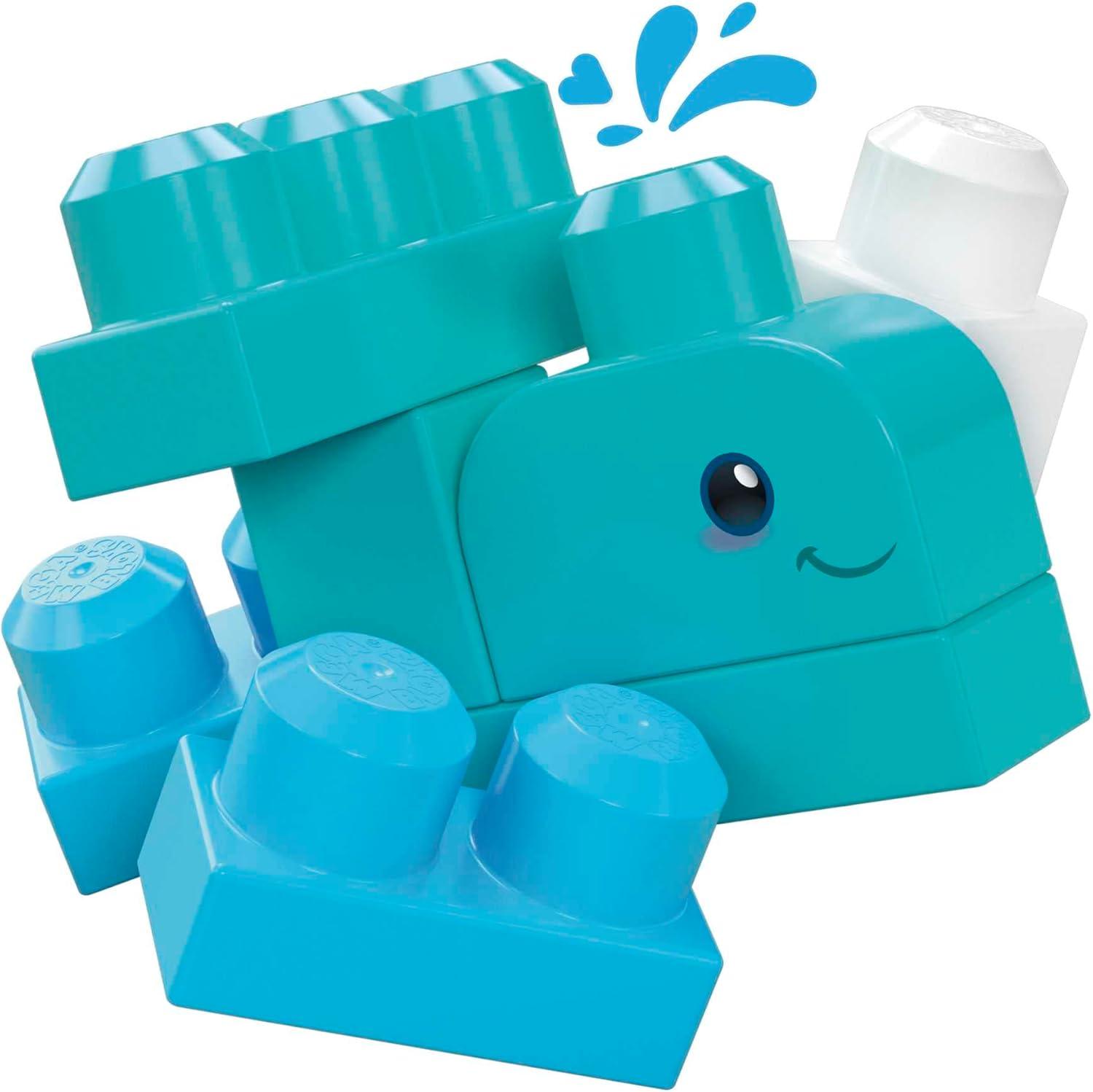 imageMEGA BLOKS FisherPrice Toddler Building Blocks Toy Set Green Town Ocean Time Clean Up with 70 Pieces 3 Figures Ages 1 Years