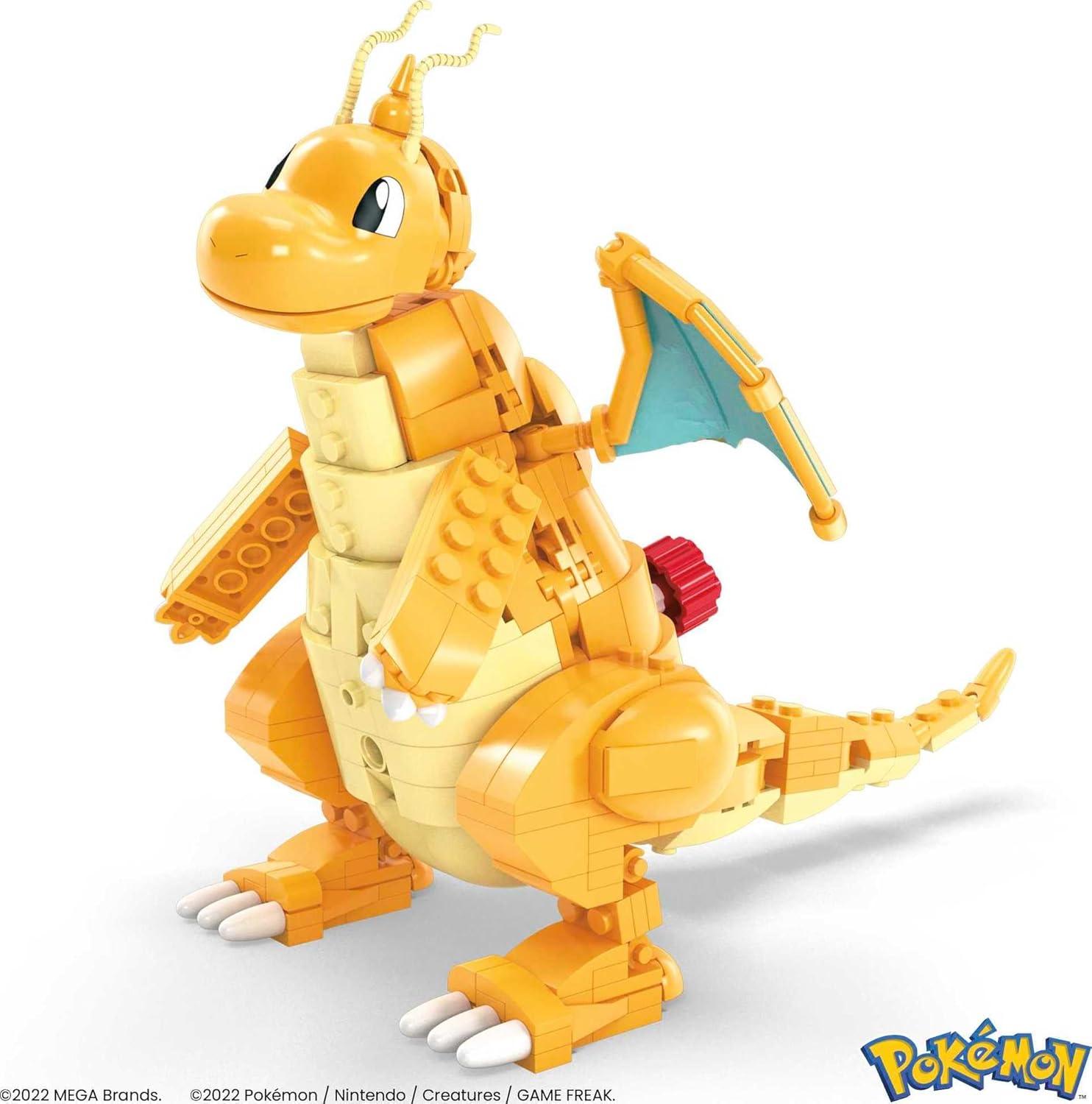 imageMEGA Pokmon Action Figure Building Toys for Kids Dragonite with 388 Pieces and Wing Flapping Motion Age 9 Years Old Gift IdeaDragonite