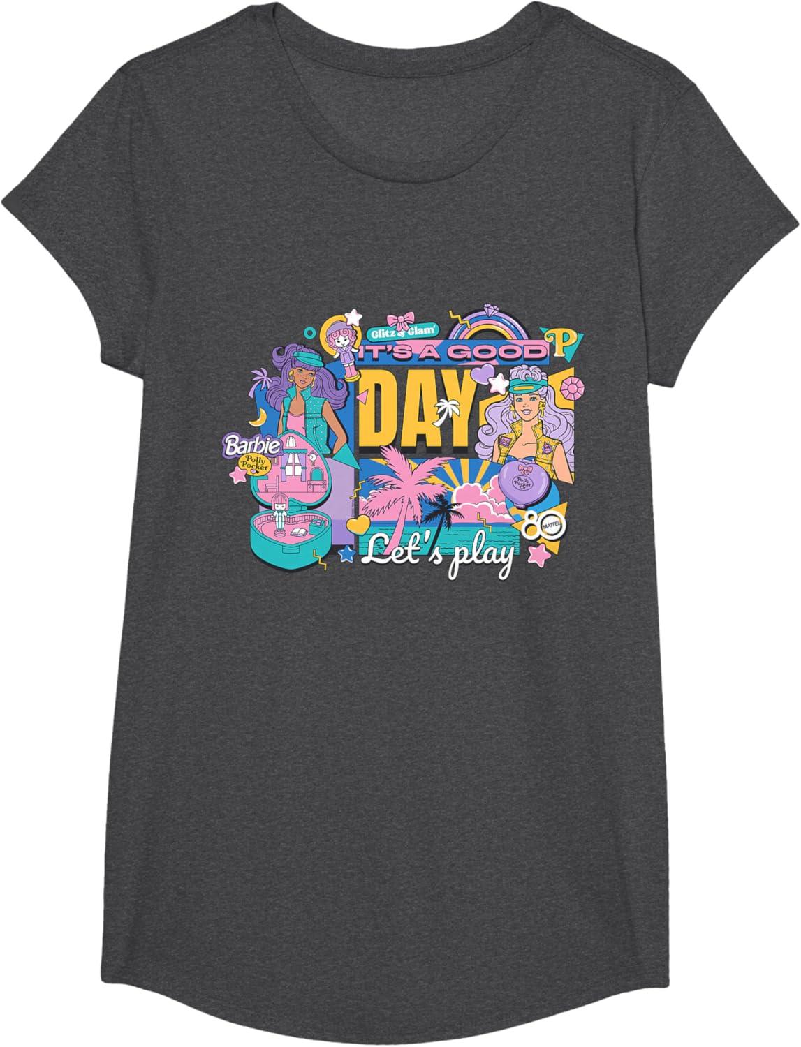 imageMattel 80th Its a Good Day Lets Play TShirtDark Heather Grey