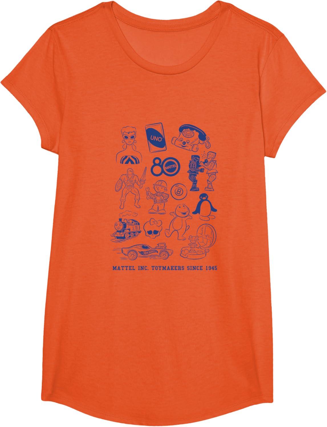 imageMattel 80th Mattel Inc Toymakers Since 1945 TShirtOrange