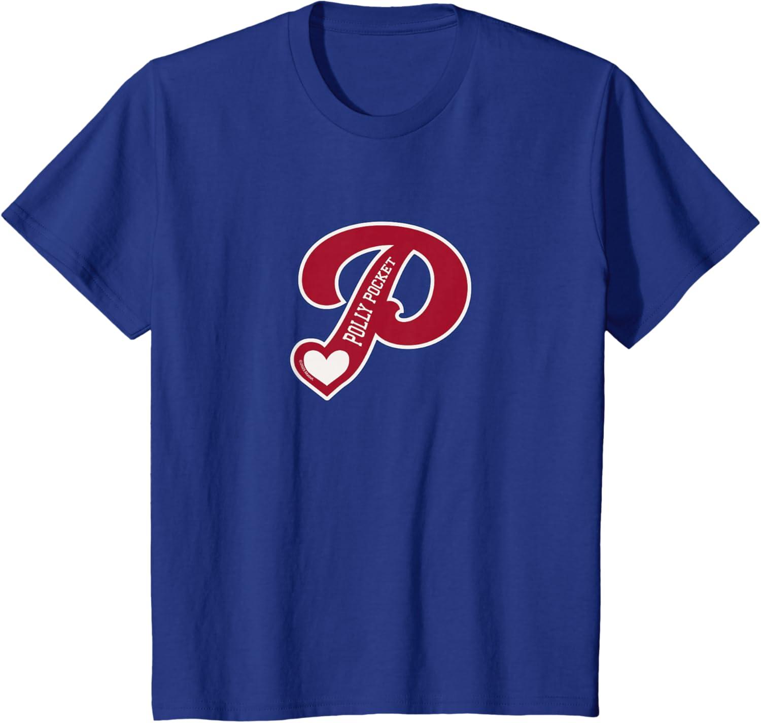 imageMattel 80th Polly Pocket Badge TShirtRoyal Blue