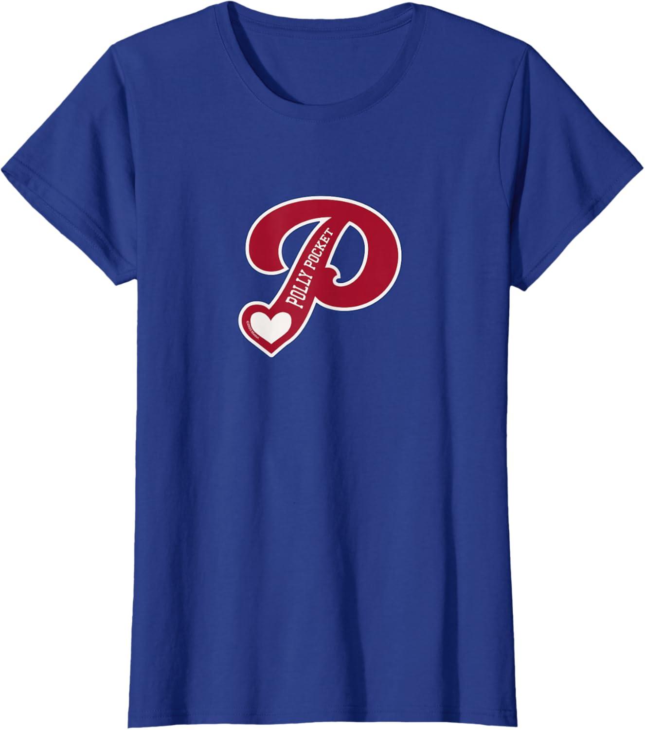 imageMattel 80th Polly Pocket Badge TShirtRoyal Blue