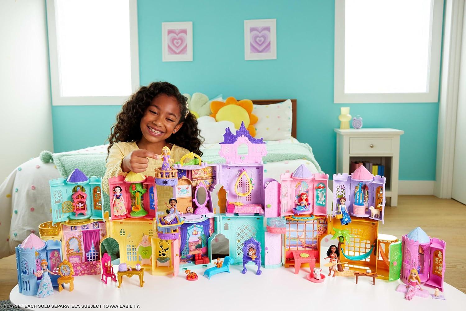 imageMattel Disney Princess Toys Storytime Stackers Belles Castle Stackable Doll House with Small Doll ampamp 9 Pieces Inspired by The Disney MovieJasmine