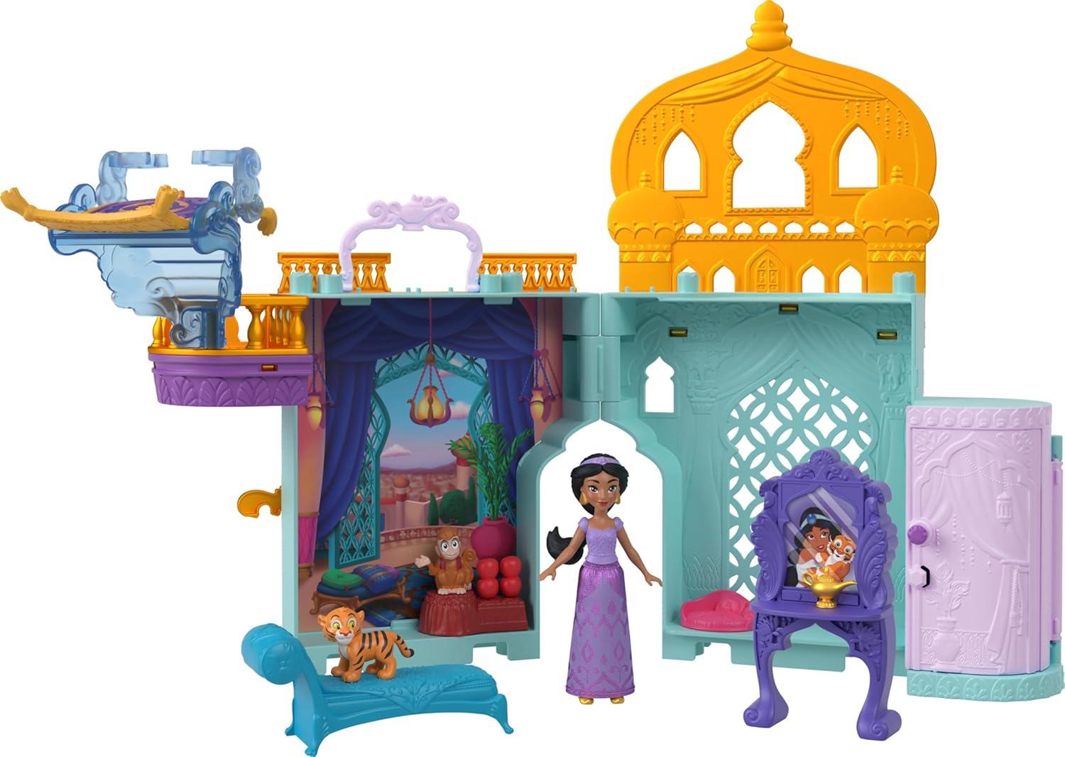 imageMattel Disney Princess Toys Storytime Stackers Belles Castle Stackable Doll House with Small Doll ampamp 9 Pieces Inspired by The Disney MovieJasmine