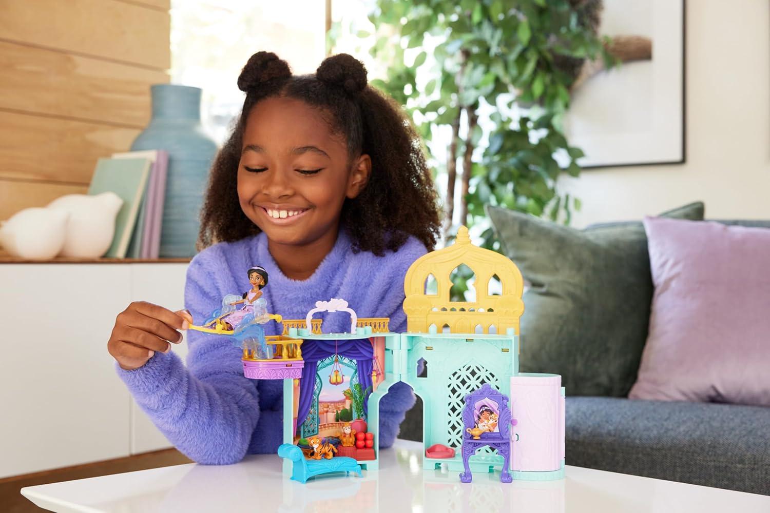 imageMattel Disney Princess Toys Storytime Stackers Belles Castle Stackable Doll House with Small Doll ampamp 9 Pieces Inspired by The Disney MovieJasmine