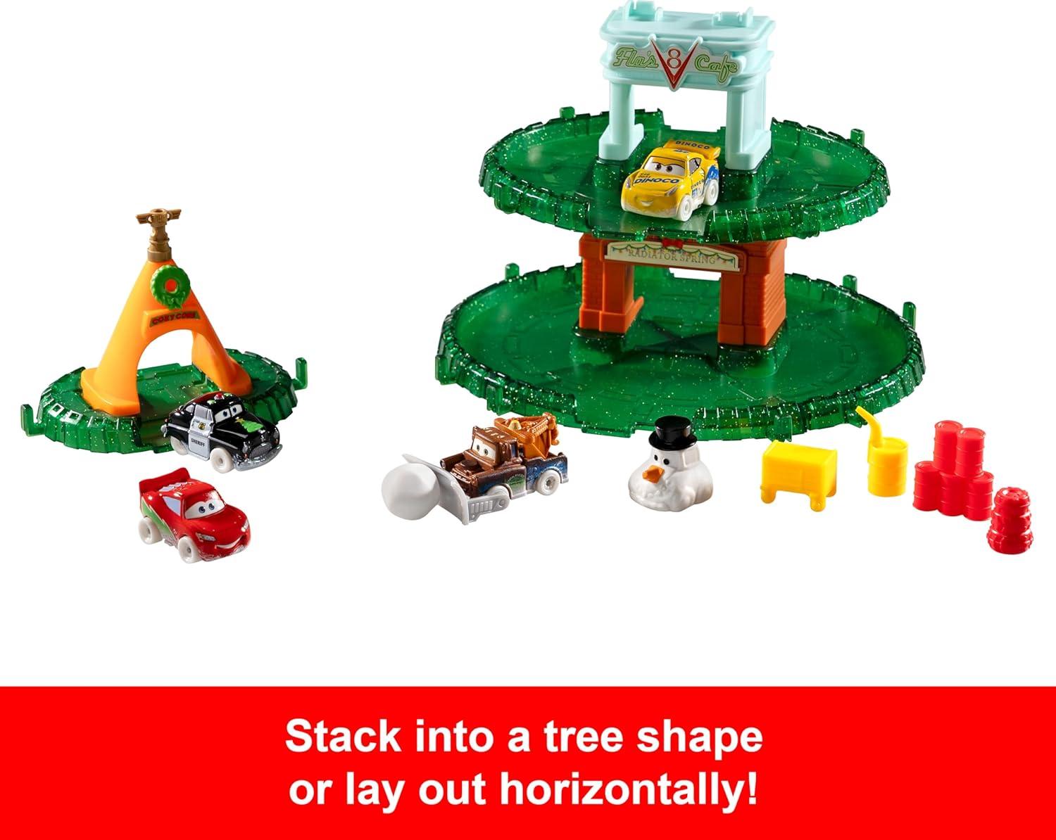 imageMattel Disney and Pixar Cars Minis 2024 Advent Calendar with 24 Pieces Surprises Include 4 Toy Mini Cars Stackable Track ampamp Storytelling Accessories