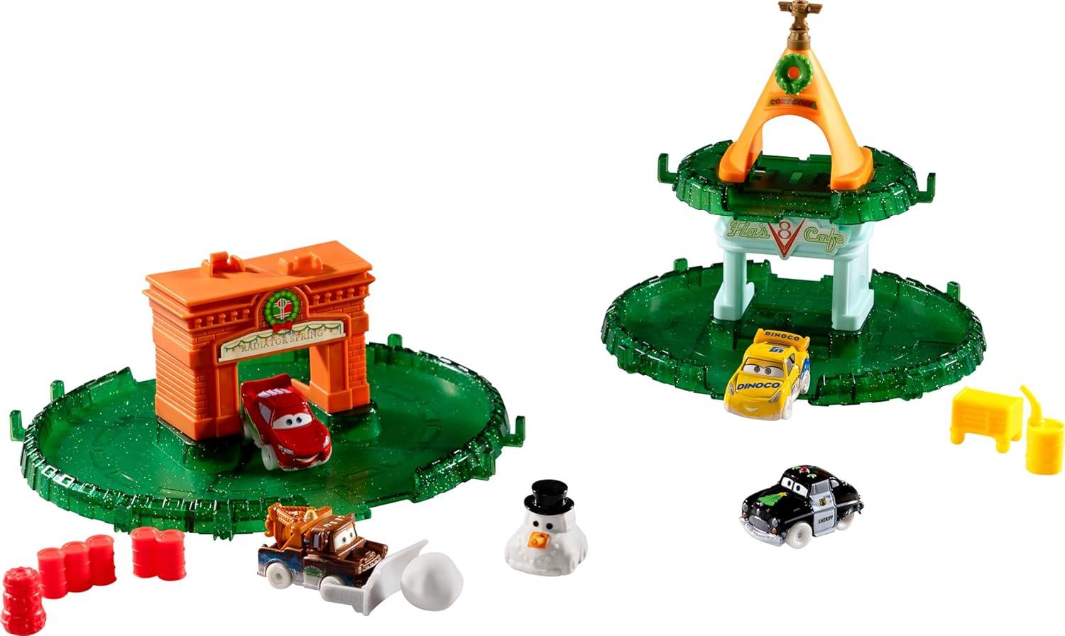 imageMattel Disney and Pixar Cars Minis 2024 Advent Calendar with 24 Pieces Surprises Include 4 Toy Mini Cars Stackable Track ampamp Storytelling Accessories