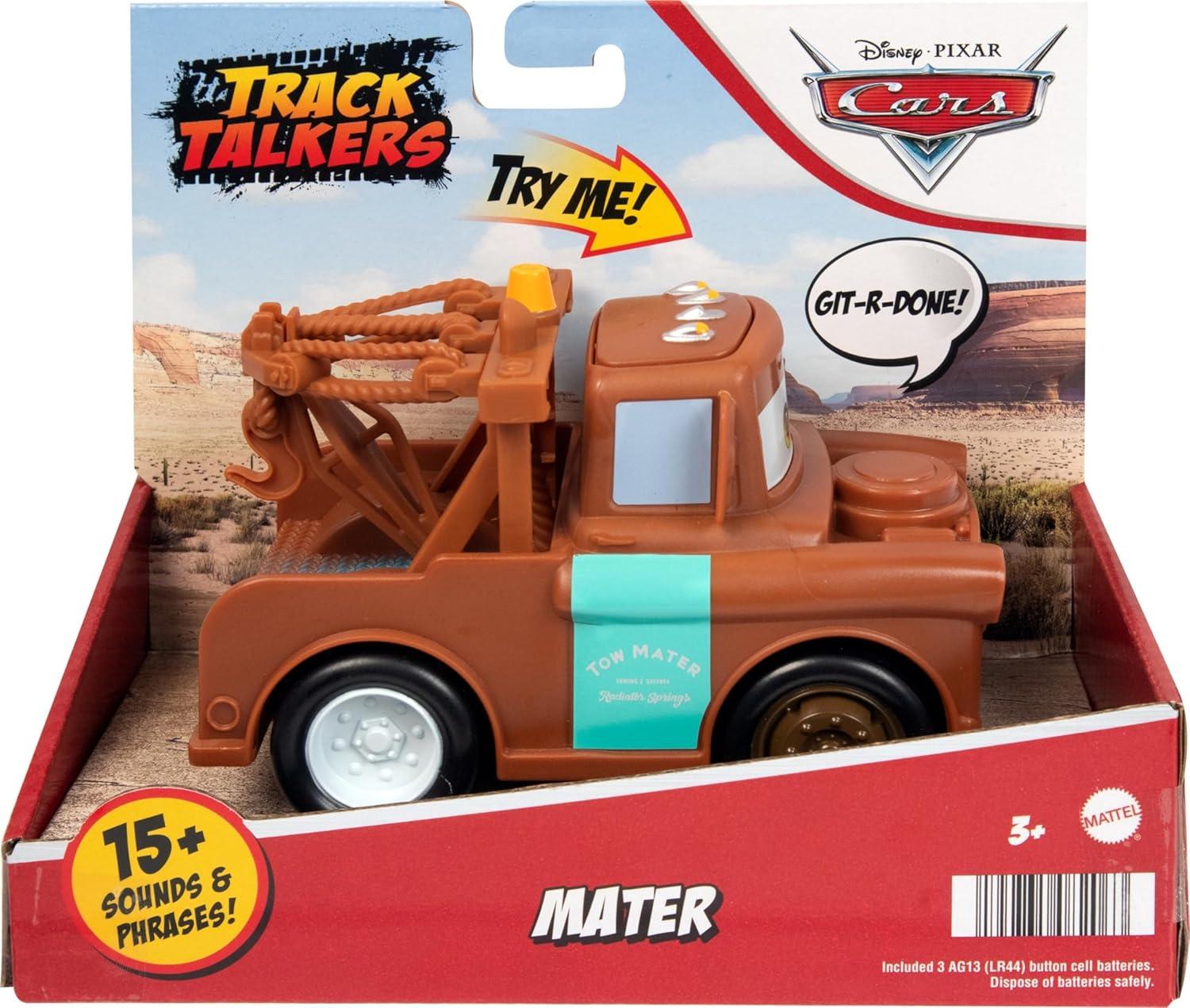 imageMattel Disney and Pixar Cars Track Talkers Mater Vehicle 55in Talking Movie Toy with Sound Effects Collectible Character Car Gift for Kids ampamp Collectors Ages 3 Years Old ampamp Up